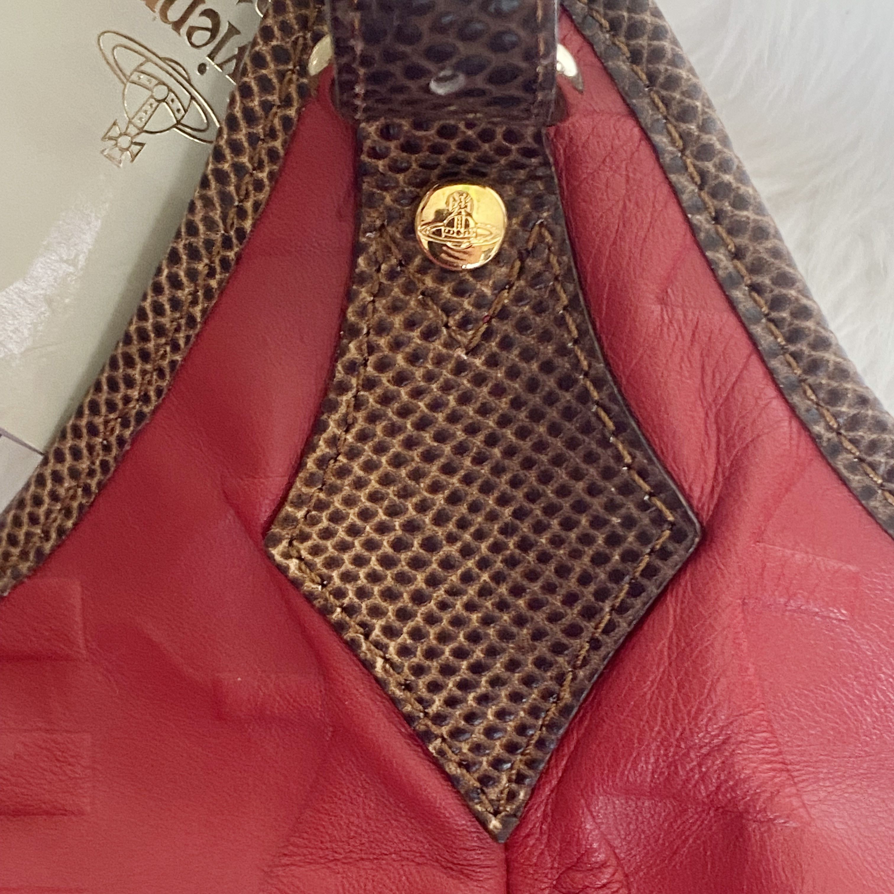 Vivienne Westwood Sahara Red Leather Hobo Shoulder Bag Size ONE SIZE - 11 Thumbnail
