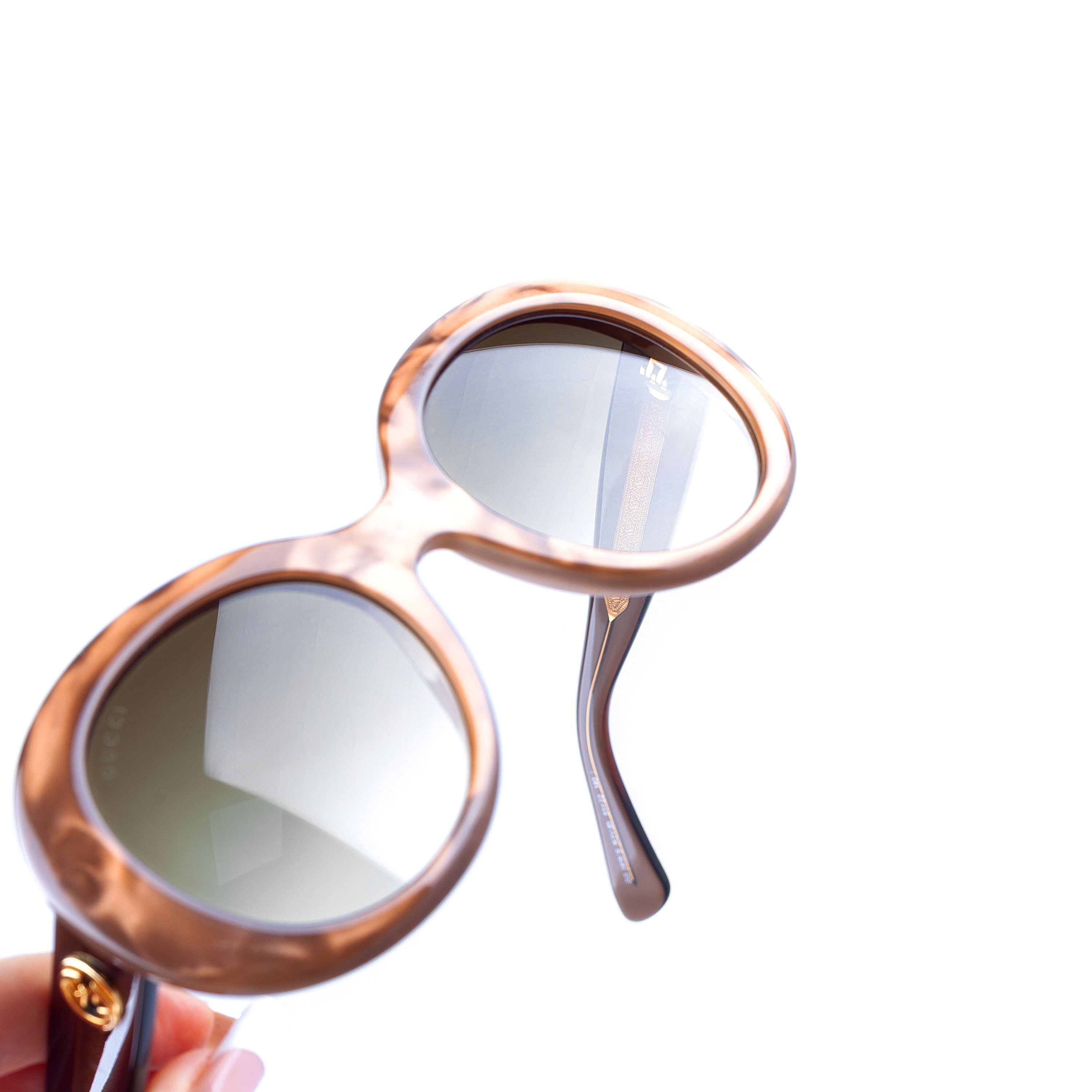 Gucci Gucci GG 3815/S R3VJD Vintage Brown Rounded Sunglasses Size ONE SIZE - 6 Thumbnail