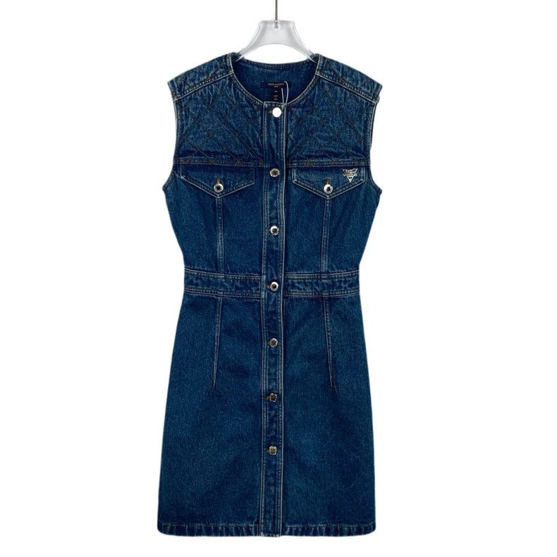 Louis Vuitton Louis Vuitton Navy cotton crewneck sleeveless denim dress Size XS / US 0-2 / IT 36-38 - 1 Thumbnail