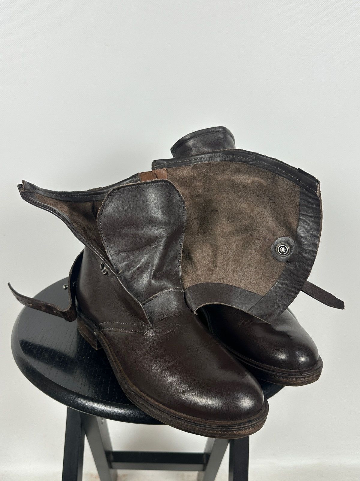A.S.98 A.S.98. Airstep Brown Leather Biker Buckle Strap Ankle Boots Size US 8 / IT 38 - 13 Thumbnail