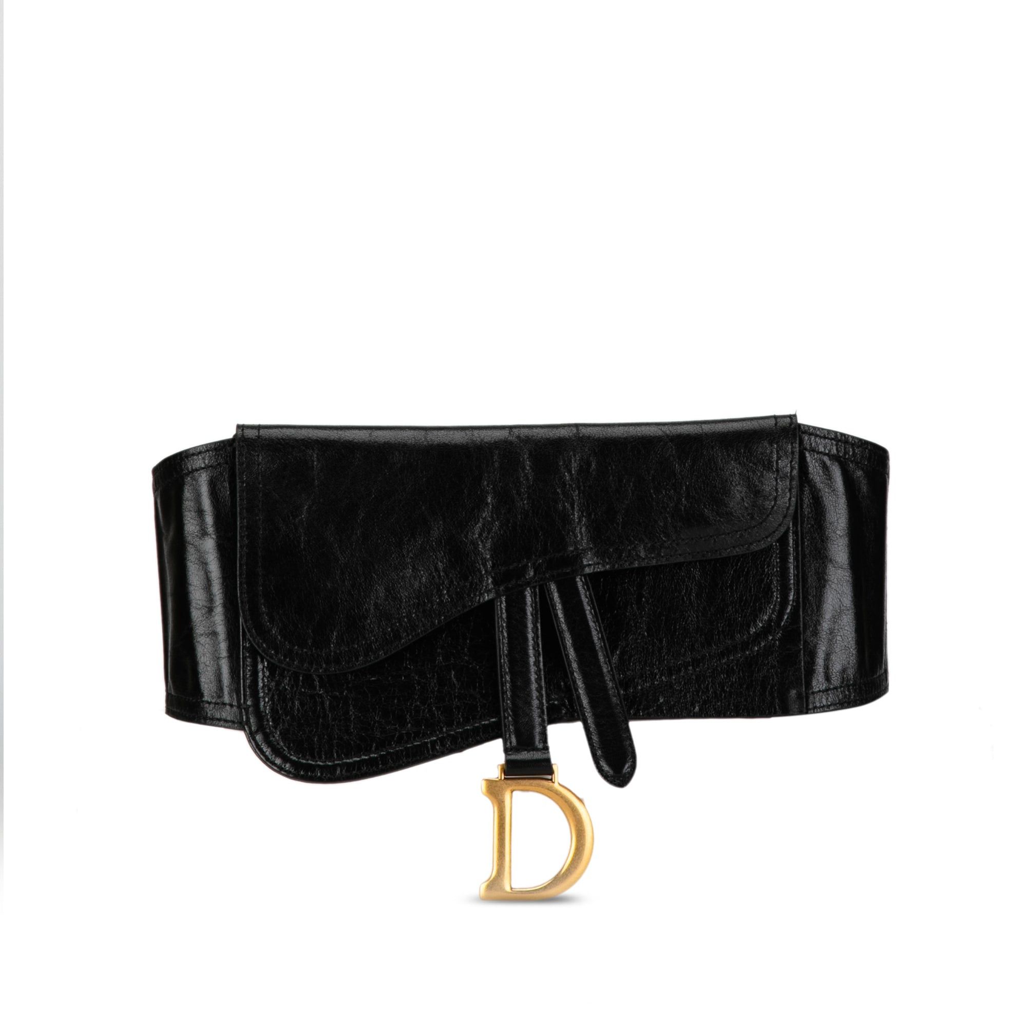 Dior Dior Crinkled Lambskin Saddle Belt Bag Black Size ONE SIZE - 1 Thumbnail