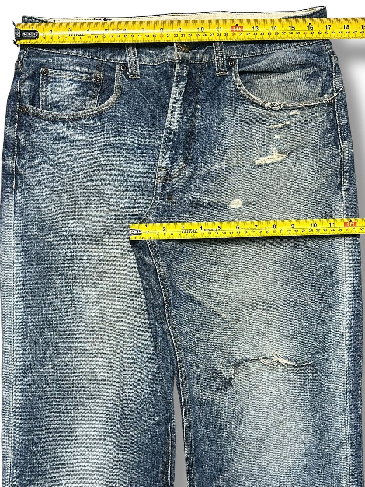 Japanese Brand The Denim Japan Jean Distressed Baggy Loose Style and Faded Size US 34 / EU 50 - 15 Thumbnail