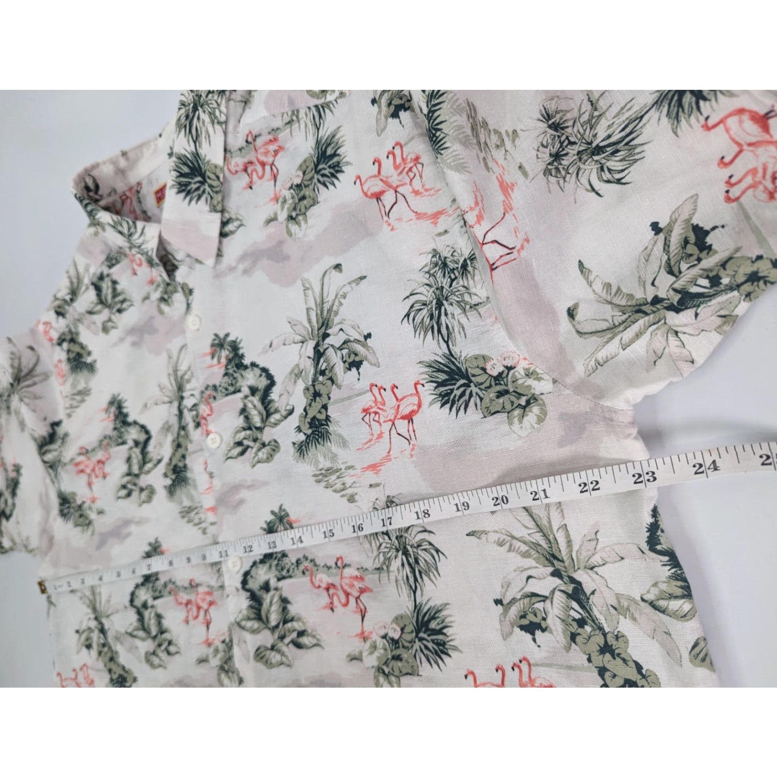 Vintage VINTAGE Havanera Hawaiian Flamingo Mens Size L Button-Up Linen Blend Short Sleeve Shirt Size US L / EU 52-54 / 3 - 5 Thumbnail