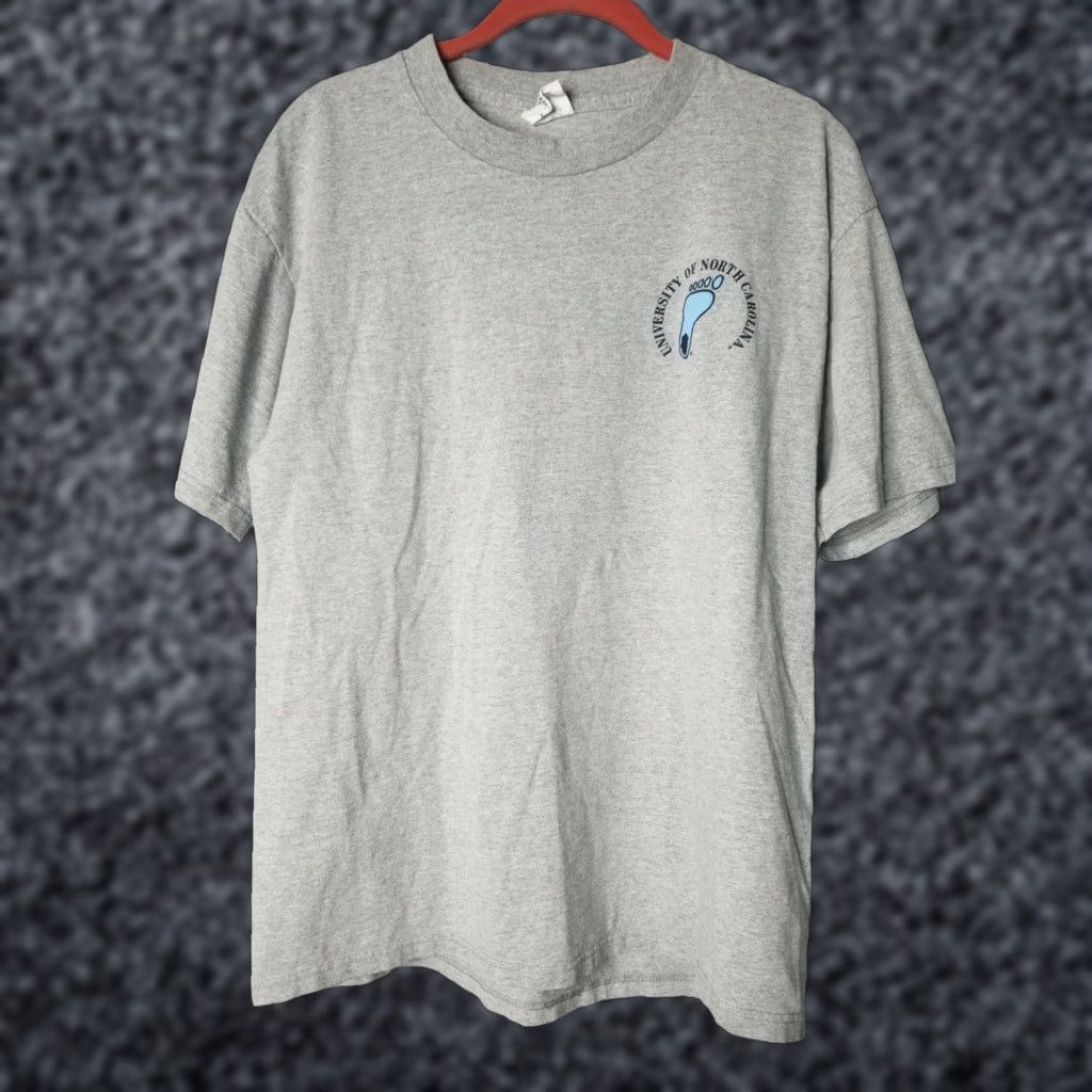 Vintage VINTAGE North Carolina Tar Heels T Shirt Mens L 90s Double Sided Gray Size US L / EU 52-54 / 3 - 1 Thumbnail