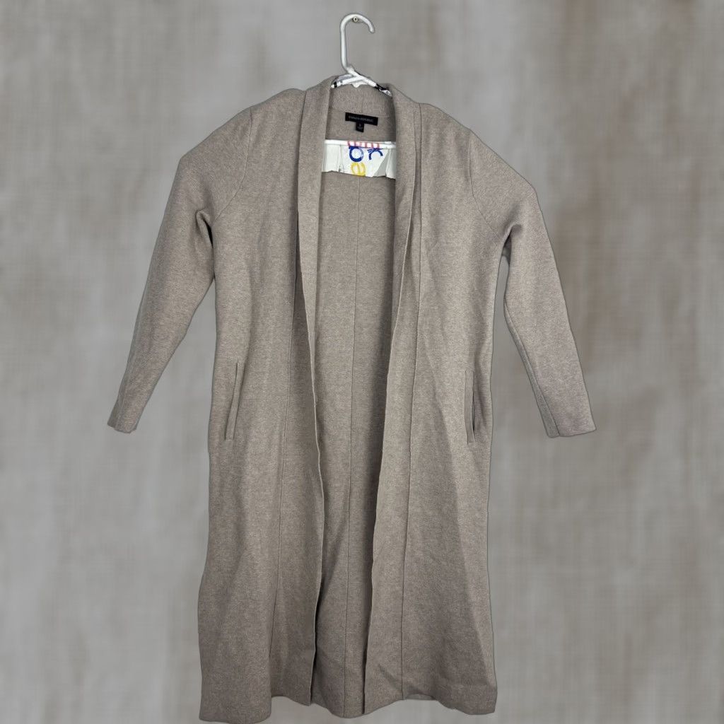 Banana Republic Banana Republic Cardigan Womens Small Open Duster Light Taupe Brown Nylon Polyester Viscose Long Sleeve sweaters Size S / US 4 / IT 40 - 1 Thumbnail
