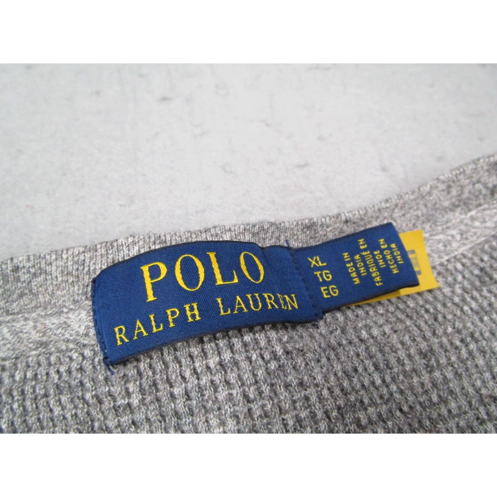 Polo Ralph Lauren Polo Ralph Lauren Shirt Mens XL Gray Waffle Knit Crew Neck Pullover 100% Cotton Embroidered Pony Size US XL / EU 56 / 4 - 3 Thumbnail