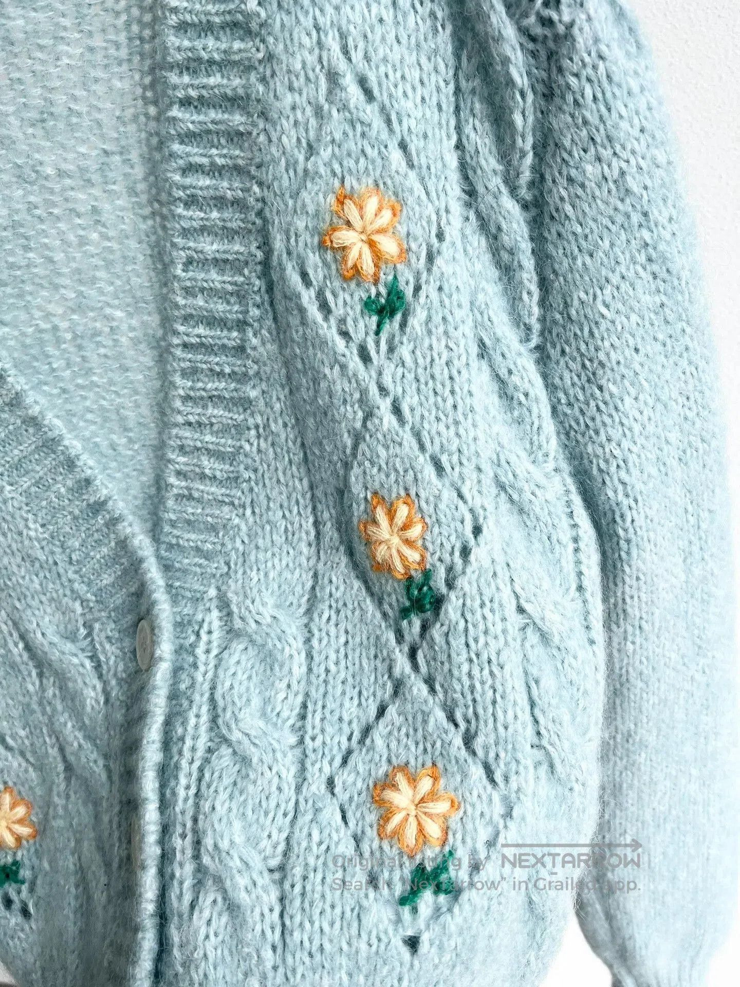 Alessandra Rich Alessandra Rich Blue Embroidered Cardigan. Size XS / US 0-2 / IT 36-38 - 5 Thumbnail