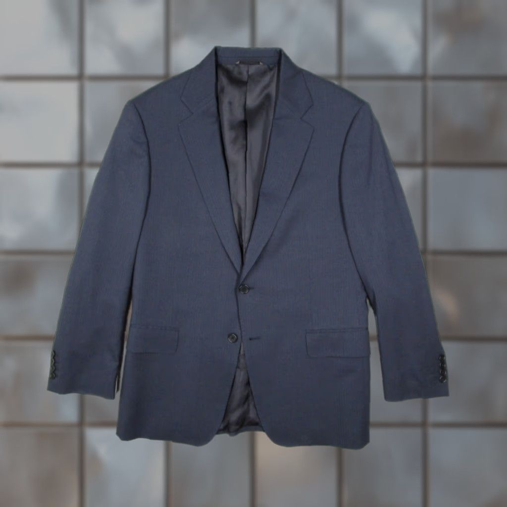 John Varvatos John Varvatos Jacket Mens 38 Regular Blue Striped 2 Button Wool Made in Italy Size US XXS / EU 40 - 1 Thumbnail