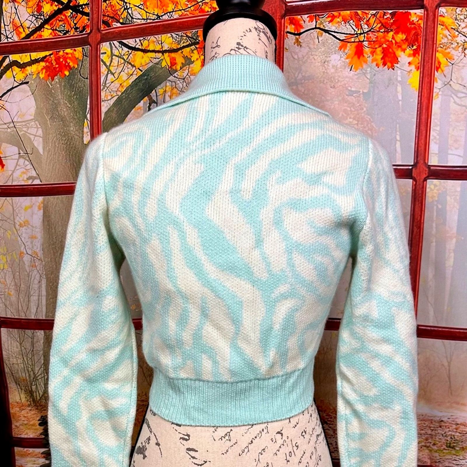 NAADAM Naadam Cashmino Marled Collared Cardigan Blue/White S Size S / US 4 / IT 40 - 9 Thumbnail
