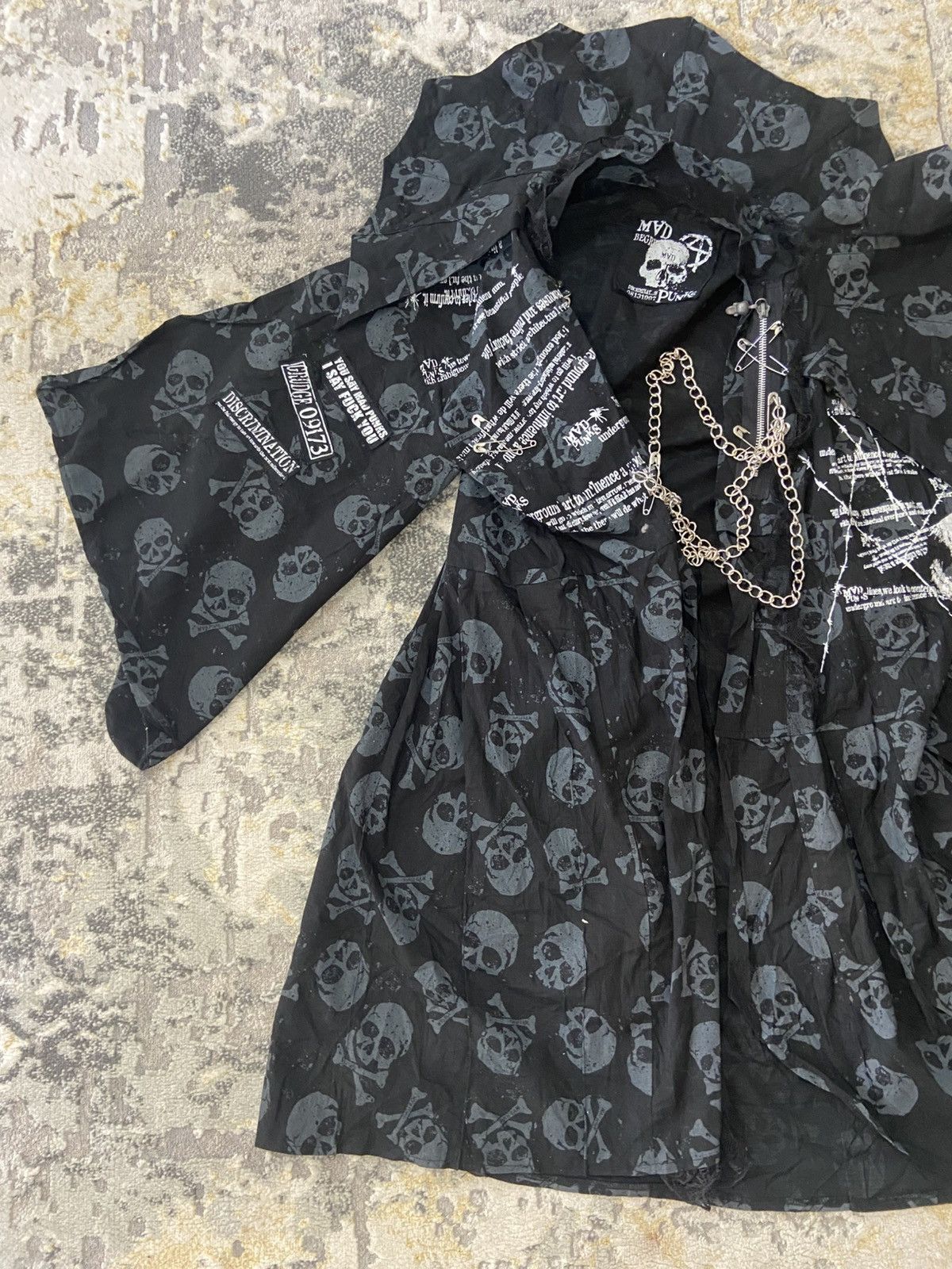 Japanese Brand MAD PUNK Avant-Garde Punk Gothic Long Coat Size ONE SIZE - 3 Thumbnail
