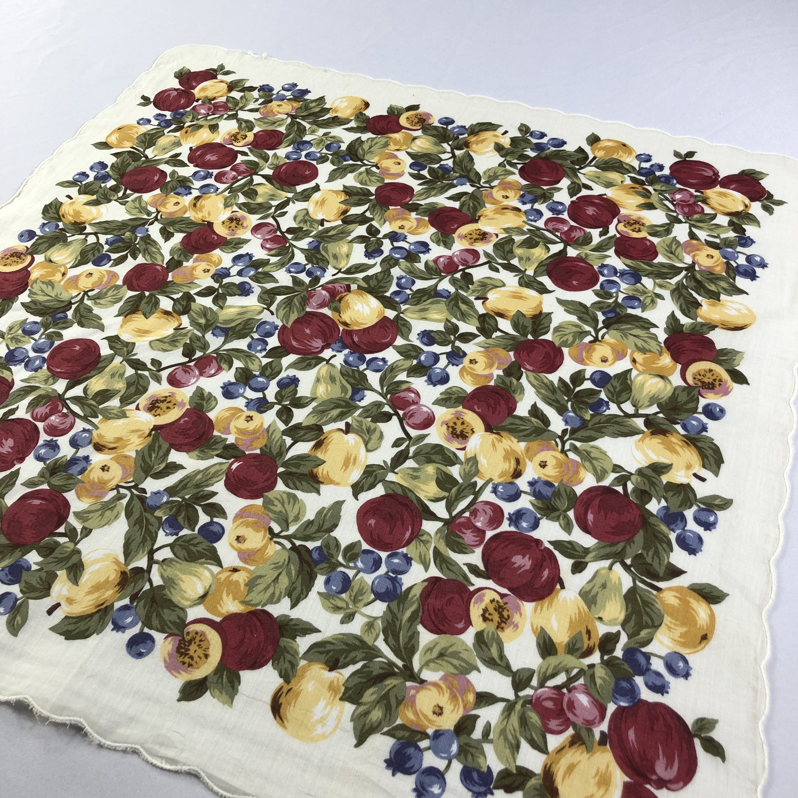 Vintage Laura Ashley Fruits Handkerchief Neckerchief Bandana H2090 Size ONE SIZE - 3 Thumbnail