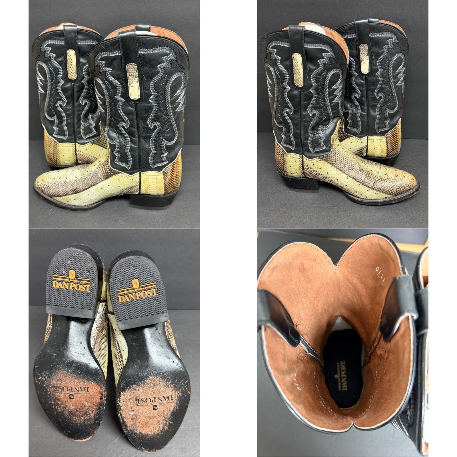 Dan Post Dan Post Exotic Python Men Size 9.5 D DP 285 Black Snakeskin Cowboy Boots Size US 10 / EU 43 - 8 Thumbnail