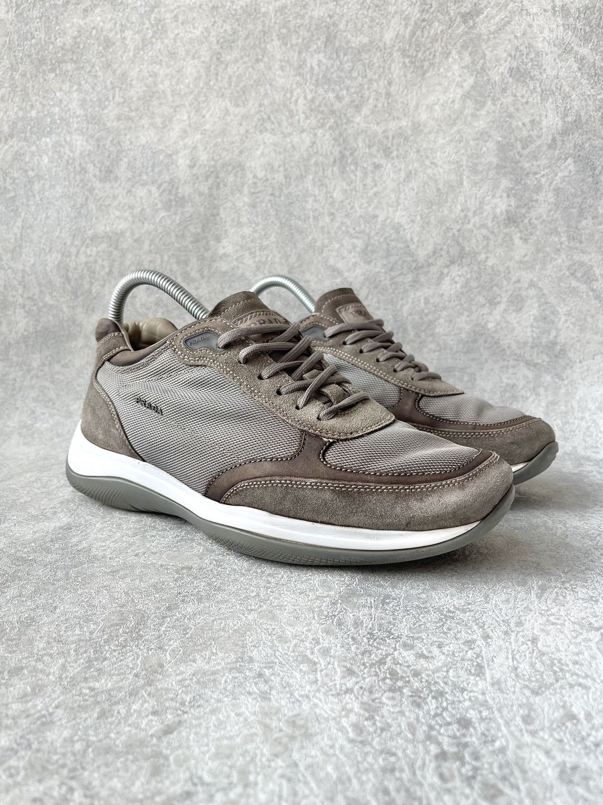 Prada VTG Prada America’s Cup Suede & Mesh Sneakers Grey Archive Size US 8.5 / EU 41-42 - 3 Thumbnail