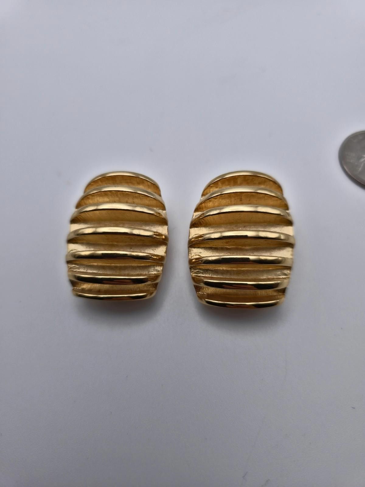 Givenchy Givenchy Paris NY Large Gold Tone Clip Earrings Size ONE SIZE - 1 Thumbnail