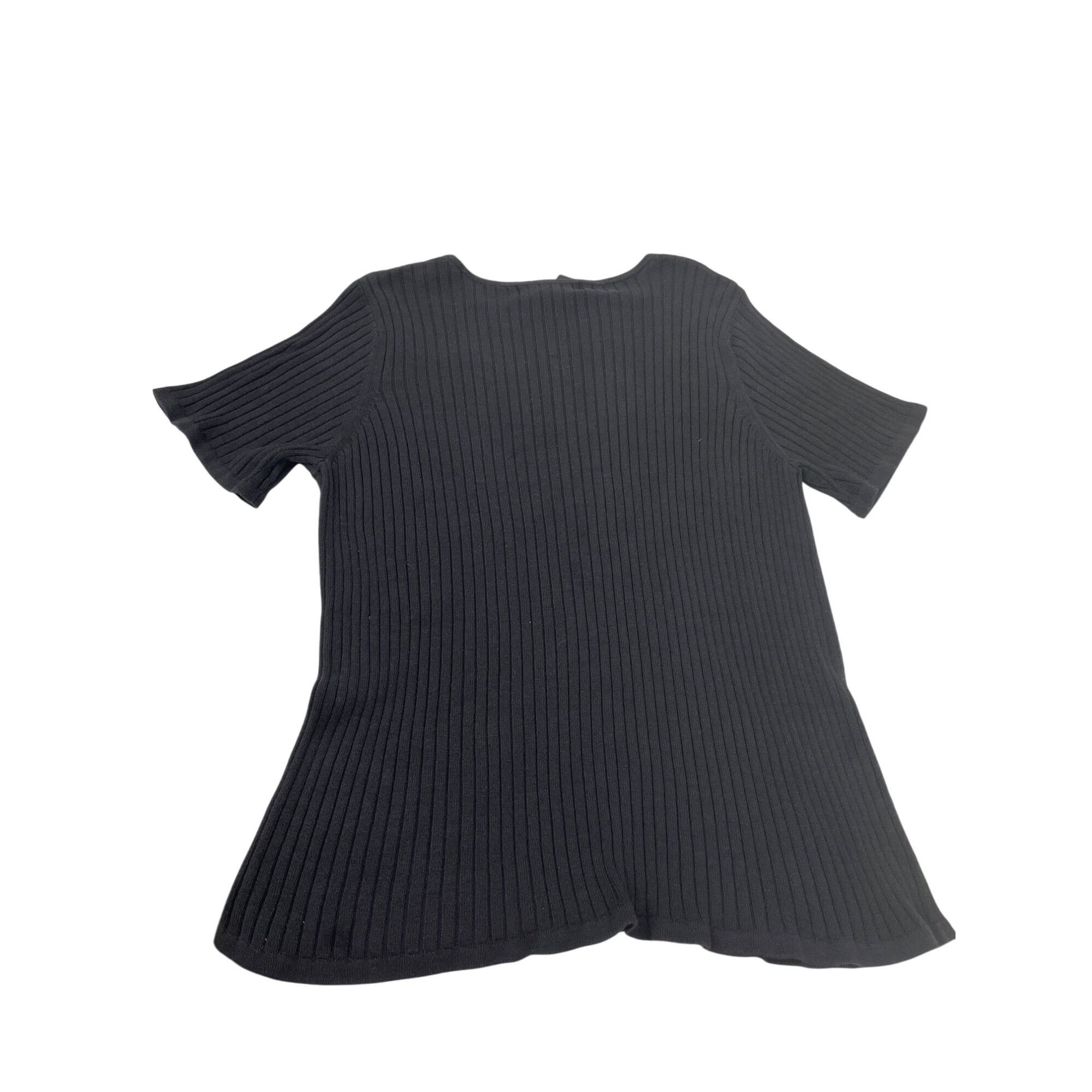 Other August Silk Womens Black Ribbed 100% Silk Crew Neck shirt To Size XL / US 12-14 / IT 48-50 - 7 Thumbnail