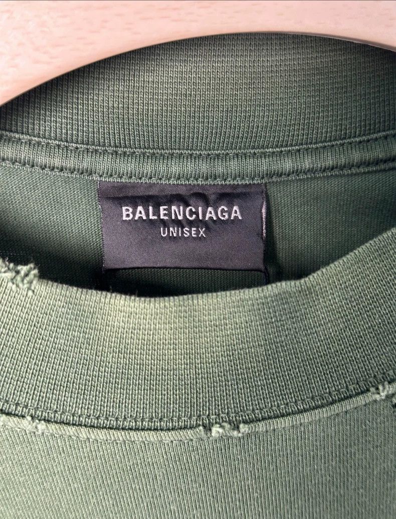 Balenciaga Balenciaga Dark green + tape + short sleeve Size US L / EU 52-54 / 3 - 3 Thumbnail