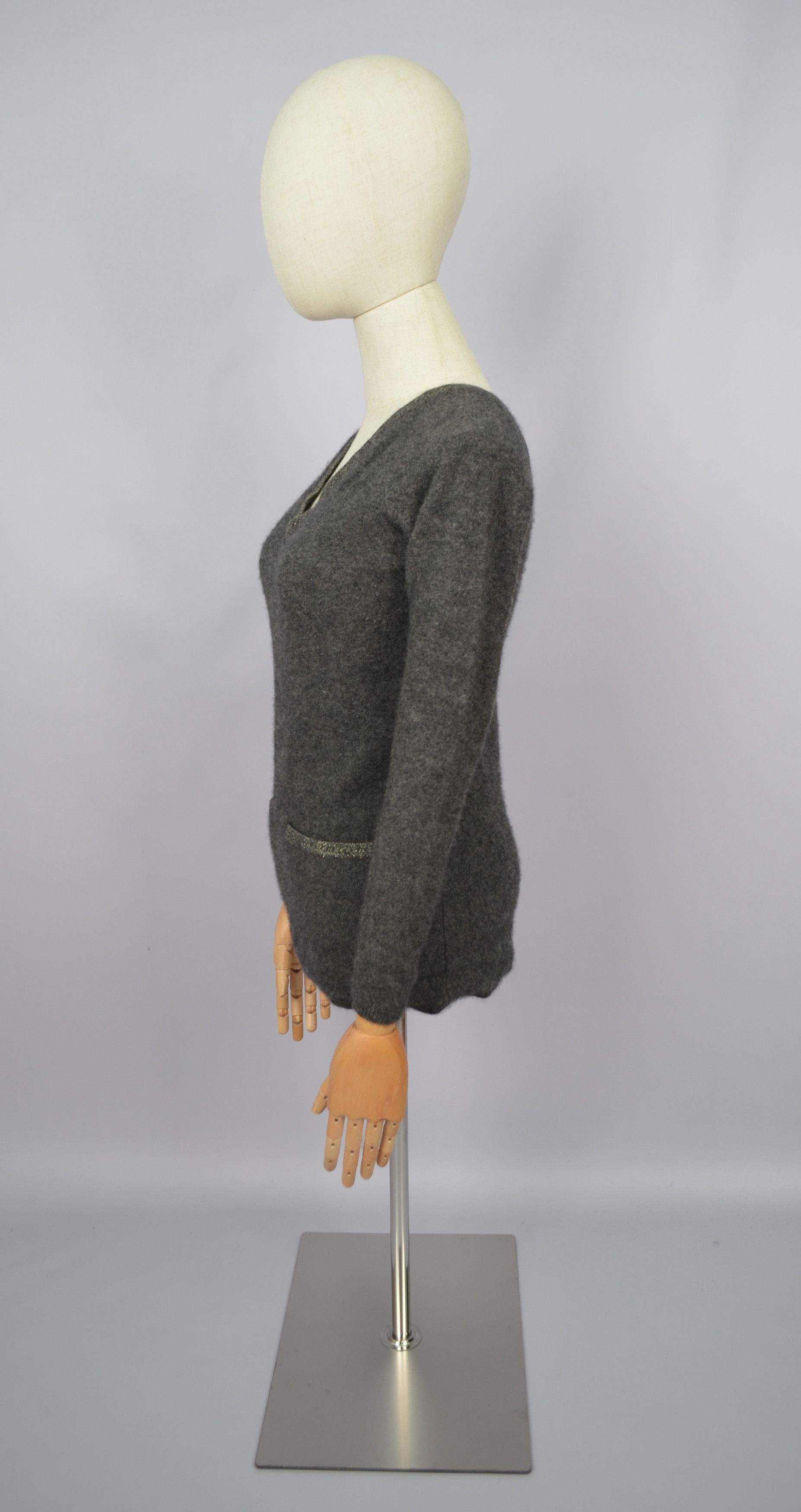 Sandro Beautiful Sandro Grey 100% Cashmere Knit Jumper Sweater Size S / US 4 / IT 40 - 6 Thumbnail