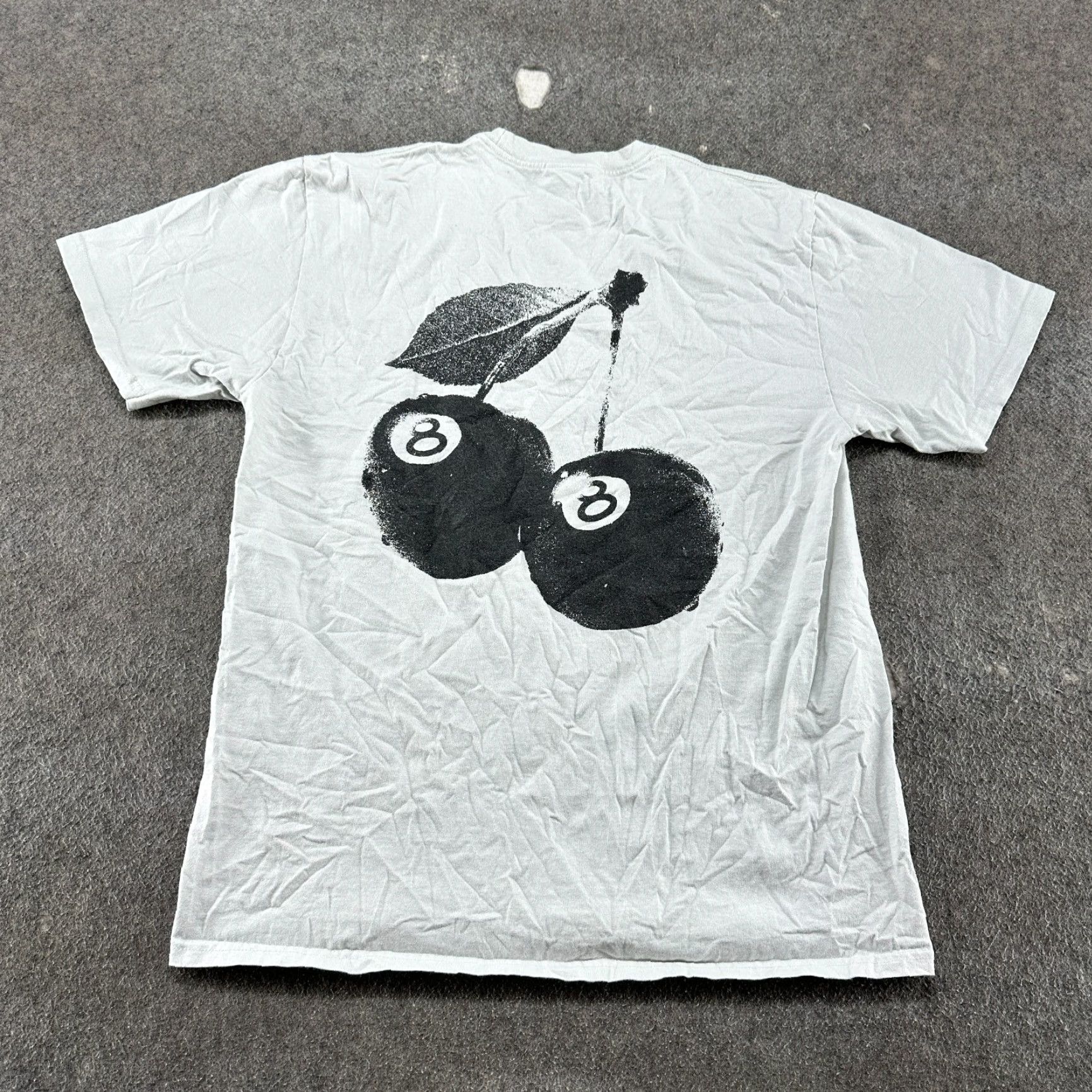 Bally VINTAGE Stussy Shirt Mens L White Graphic Cherries 8 Ball Logo Cotton Skater Y2K Size US L / EU 52-54 / 3 - 5 Thumbnail