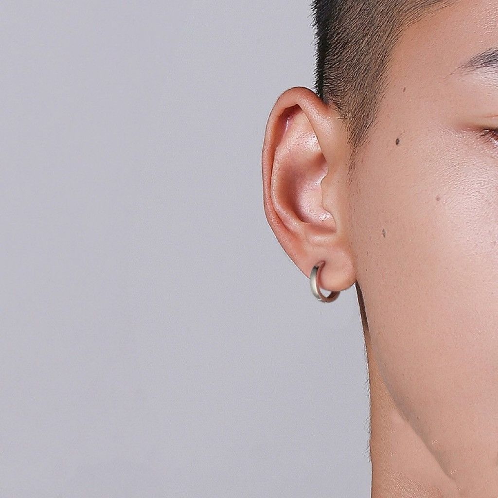 Other Small silver hoop earrings for men women unisex style Size ONE SIZE - 4 Thumbnail