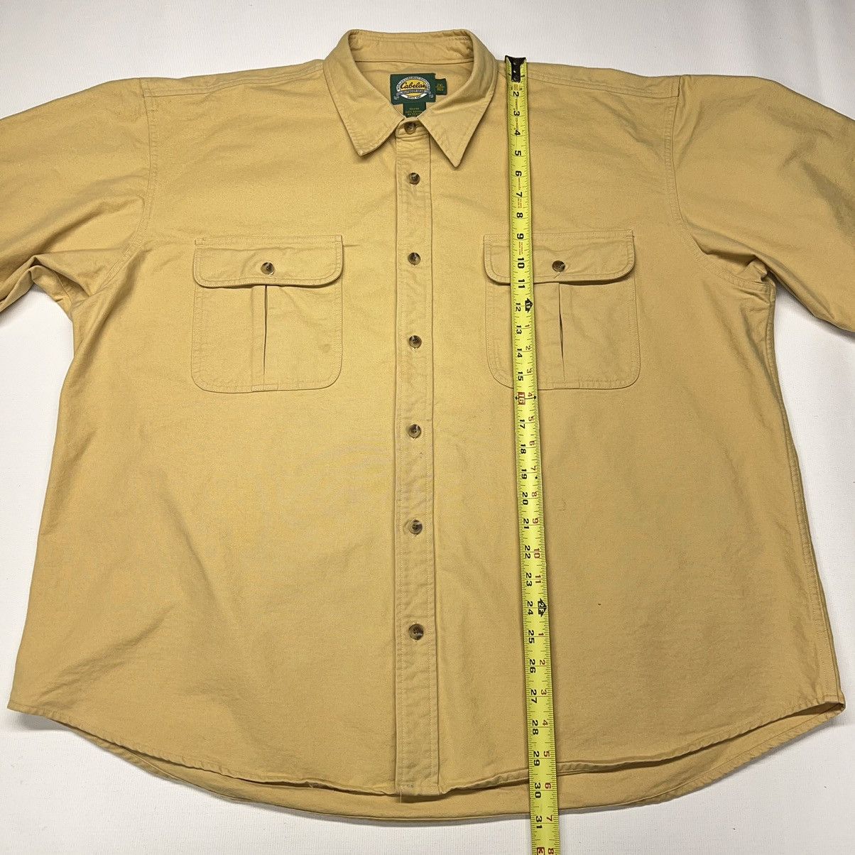 Cabelas × Vintage Cabelas Button Down Shirt Yellow Flannel Heavy Long Sleeve Size US XXL / EU 58 / 5 - 16 Thumbnail