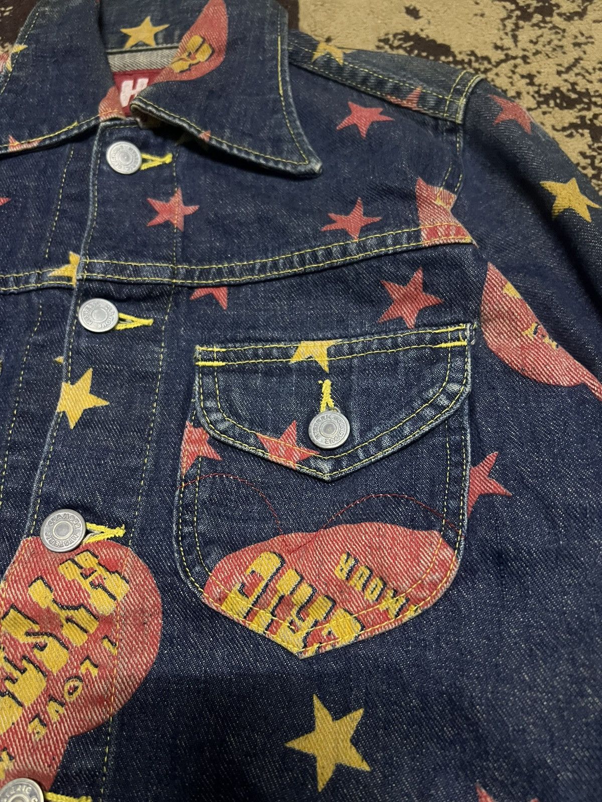Hysteric Glamour Hysteric Glamour All-Over Print Denim Jacket Size US XXS / EU 40 - 7 Thumbnail