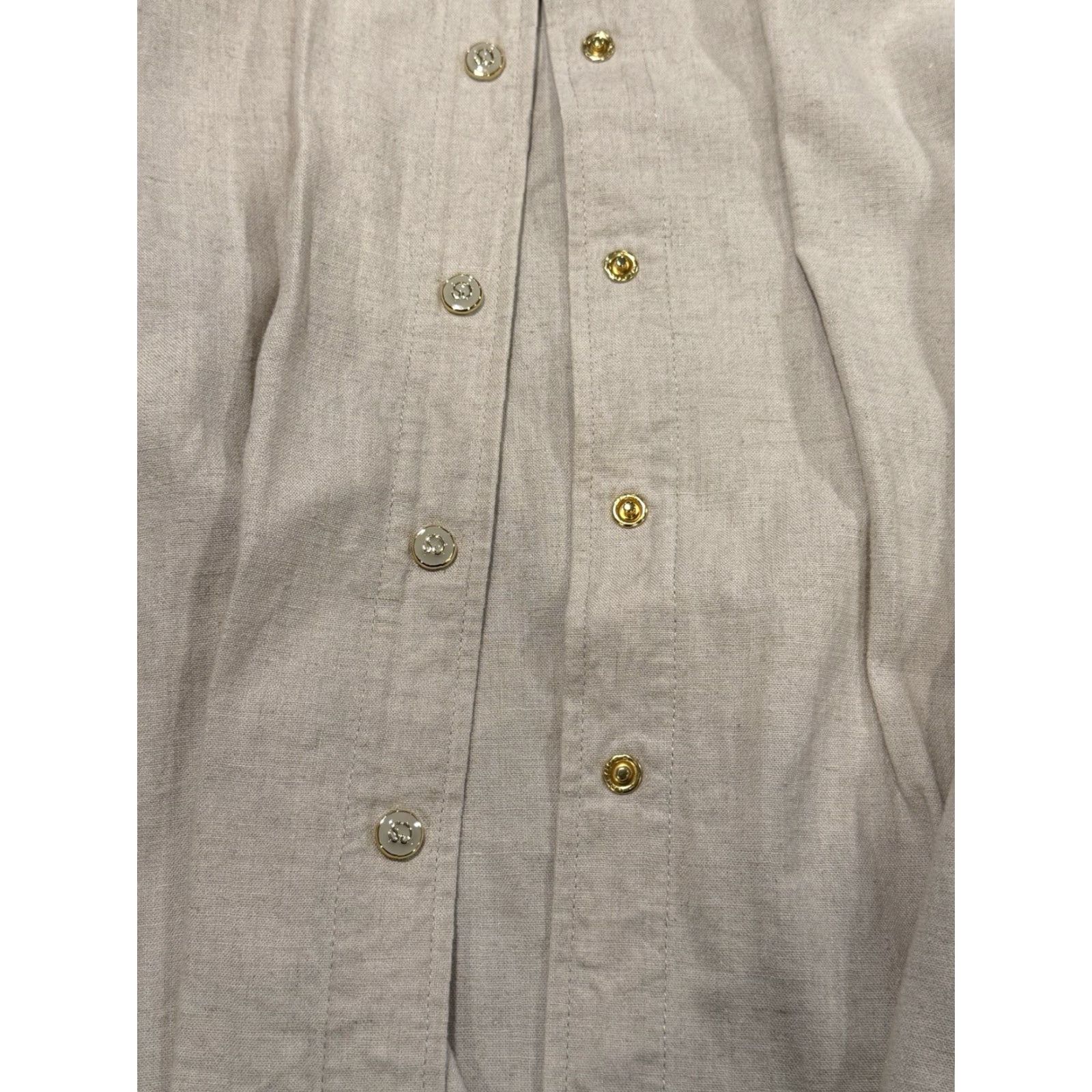 St. John VINTAGE St. John Sport Shirt Women's Linen Viscose Button-Up XL Beige Casual Blouse All Seasons Size XL / US 12-14 / IT 48-50 - 2 Thumbnail