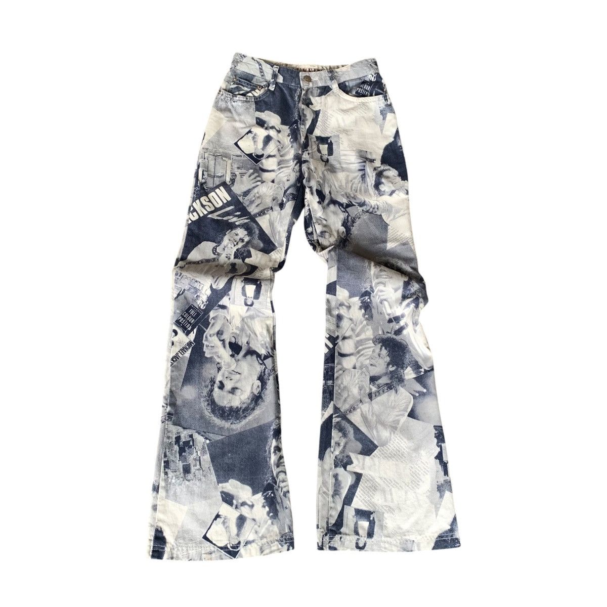 If Six Was Nine × Japanese Brand Uveex jeans Flare pants full print michael jackson art Size US 26 / EU 42 - 2 Thumbnail