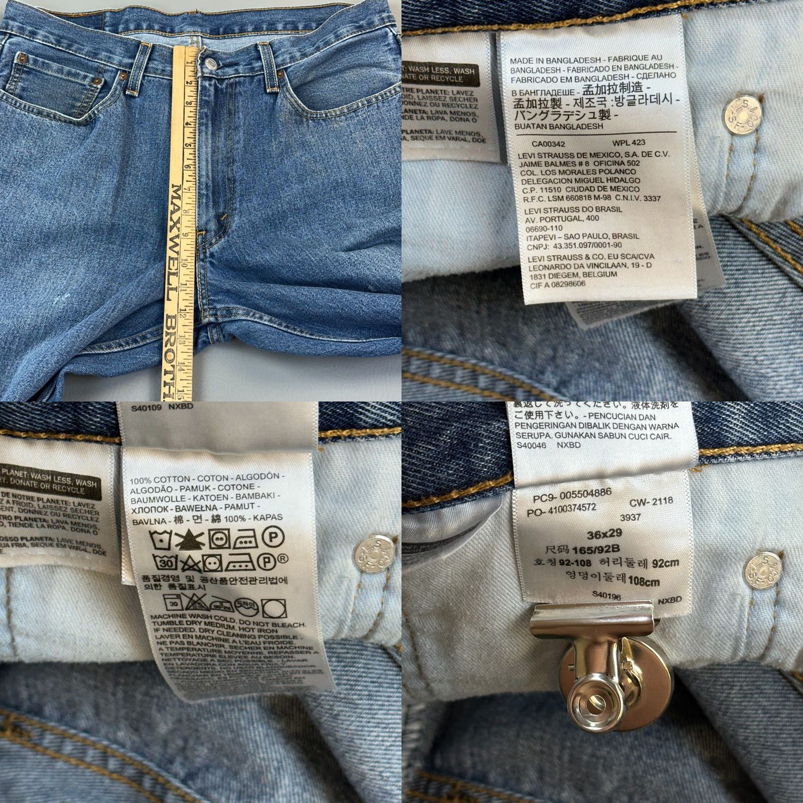 Levi's Levis 550 Jeans Mens 36x29 36x26 Medium Wash Denim Relaxed Fit Casual Hemmed Jeans Size US 36 / EU 52 - 8 Thumbnail