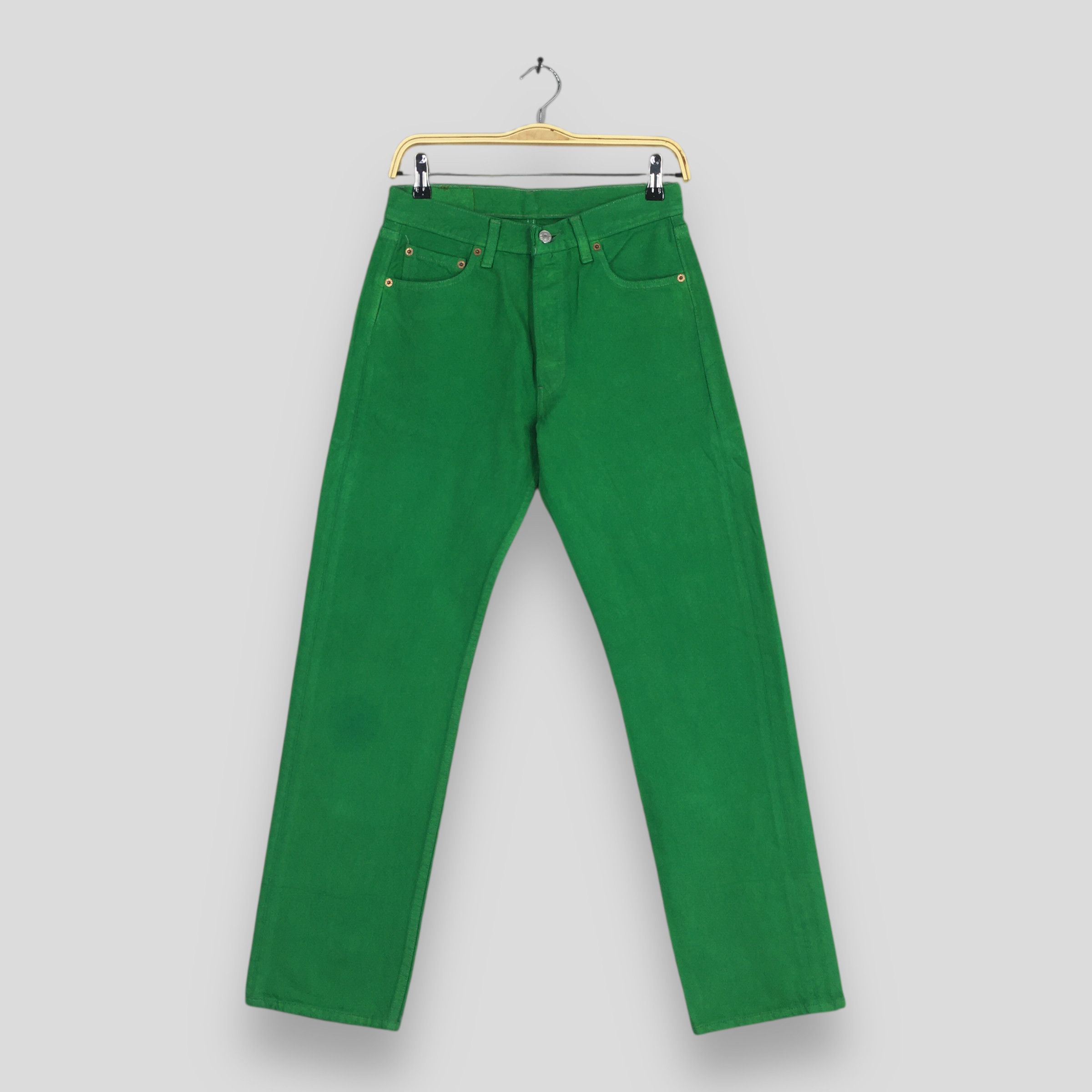 Size 28x29 Vintage 90s Levi's 501 Straight Cut Green Jeans