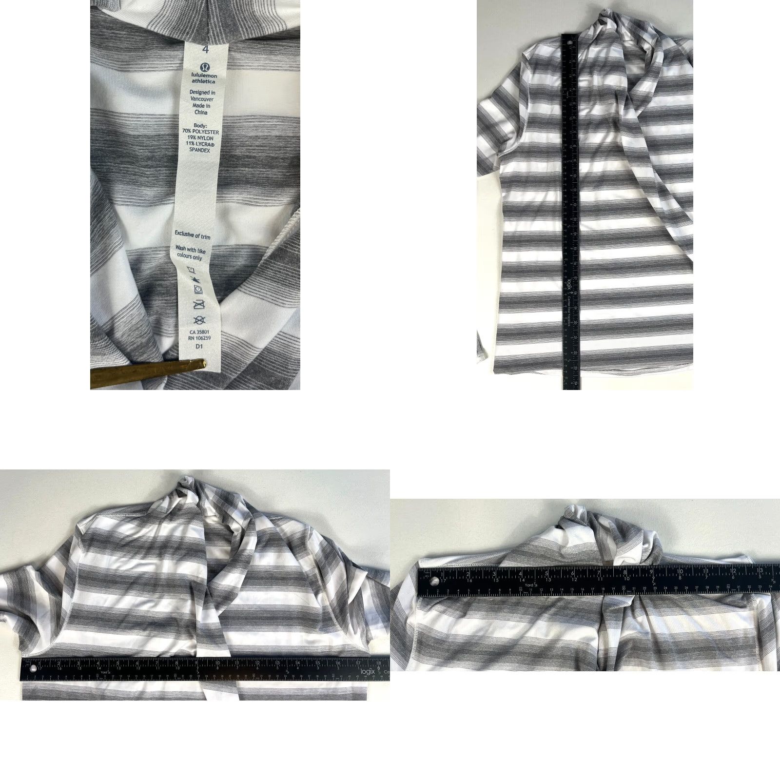 Lululemon Women's Lululemon Iconic Wrap Long Sleeve Striped Lightweight Sz 4 Size S / US 4 / IT 40 - 8 Thumbnail
