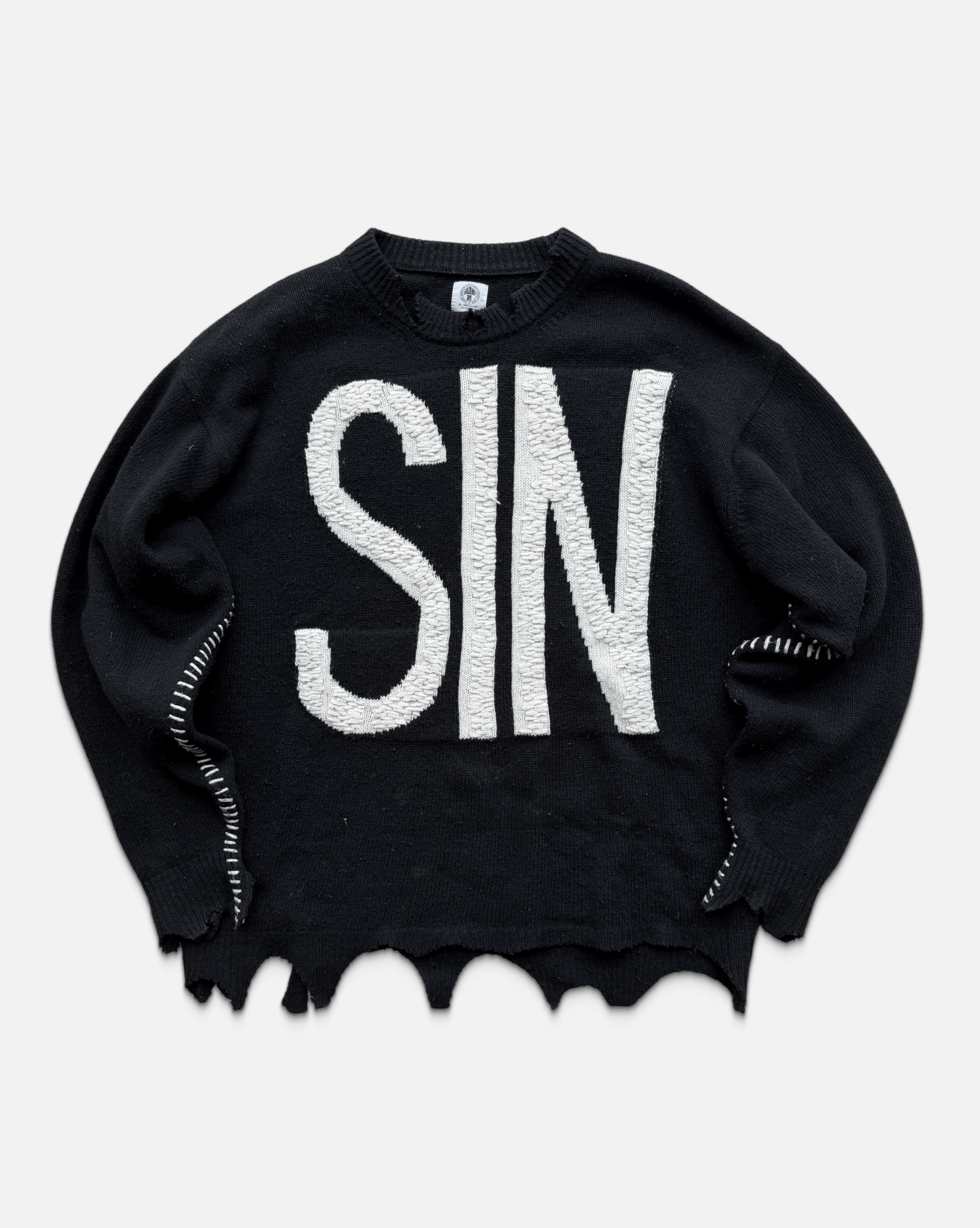 Saint Michael Saint Mxxxxx Sin Distressed Knit Sweater Size US M / EU 48-50 / 2 - 1 Thumbnail