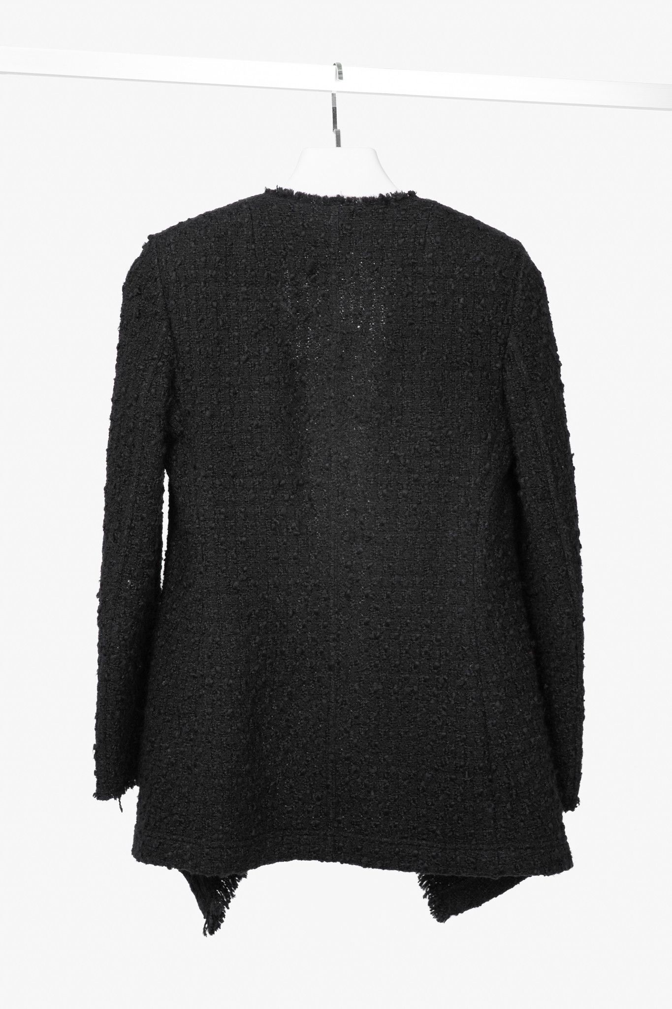 Akris Akris Punto Wool-Blend Boucle-Tweed Fringe Open-Front Jacket Size S / US 4 / IT 40 - 2 Thumbnail
