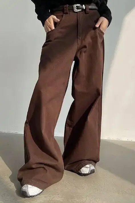 image of Fashion Dragging Skater Baggy Jeans Unisex in Brown, Men's (Size 31)