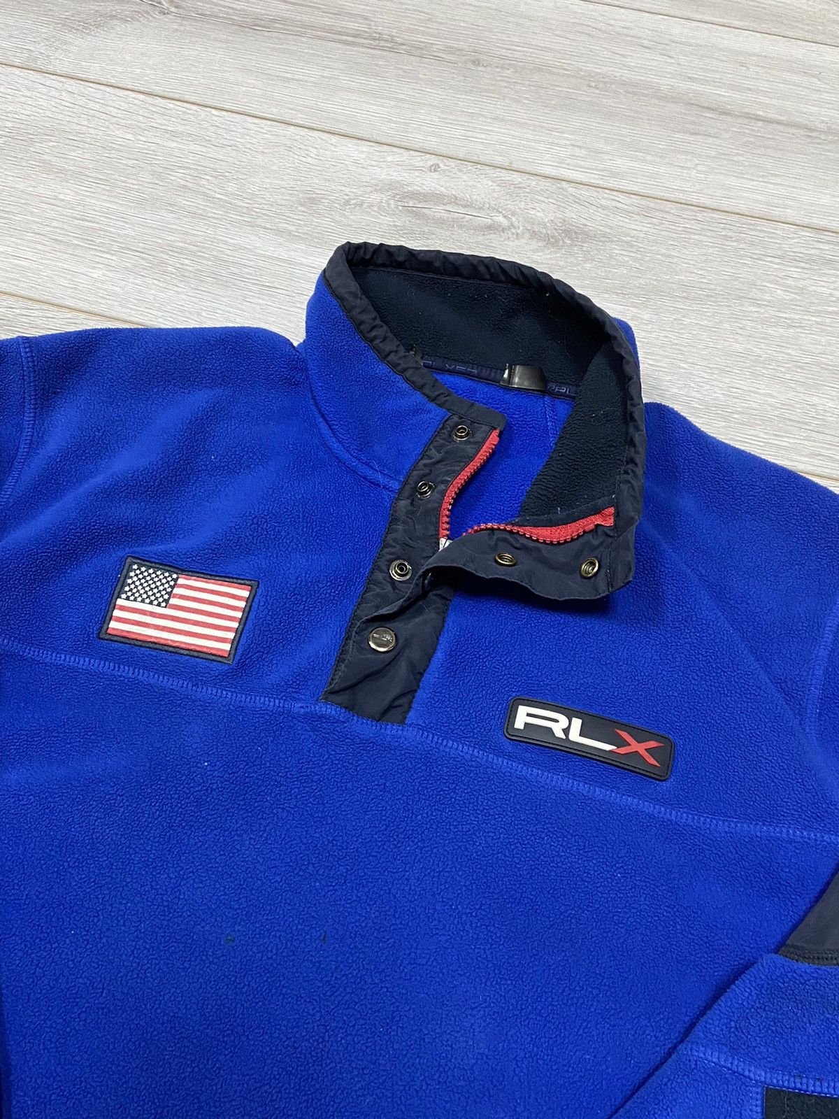 Vintage POLO RLX Ralph USA 🇺🇸 flag Lauren vintage fleece 1/4 Size US L / EU 52-54 / 3 - 6 Thumbnail