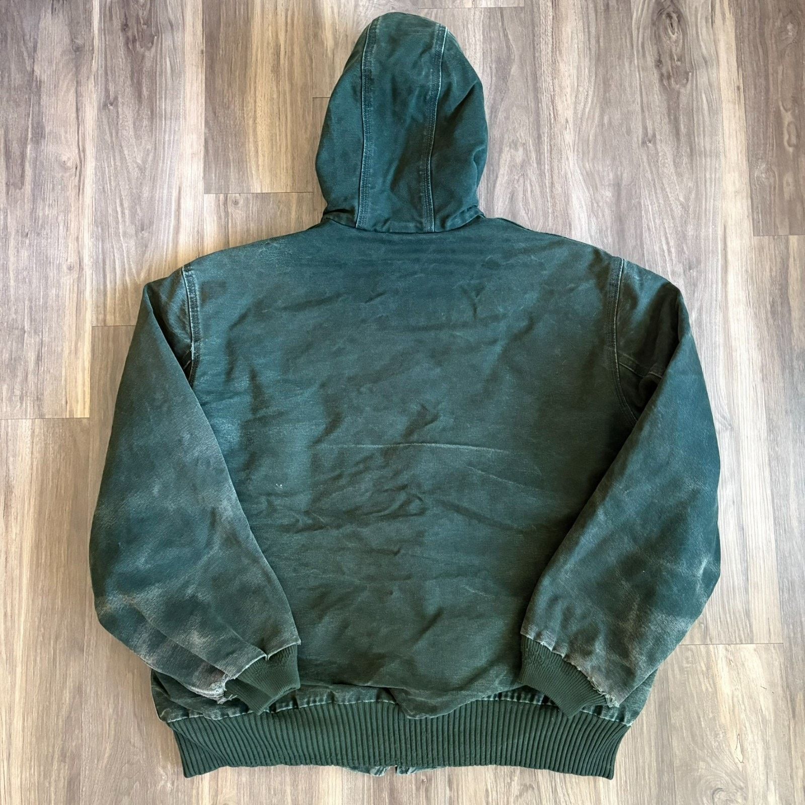 Carhartt × Vintage Vintage J130 SPC Green Carhartt Hooded Work Jacket Size XL Size US XL / EU 56 / 4 - 8 Thumbnail