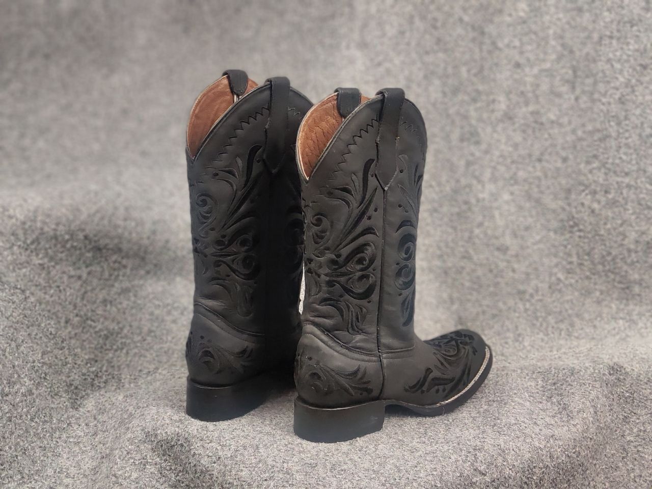 Sancho Boots Circle G Cowboy Western Black Leather Boots Vintage Shoes Size US 9 / IT 39 - 9 Thumbnail