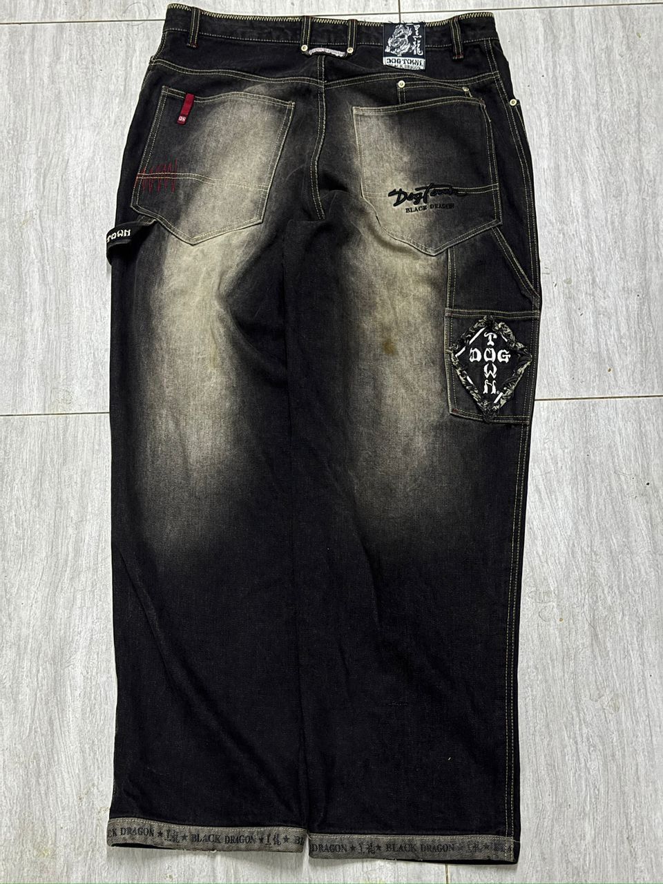 Dogtown Y2K DOGTOWN WASHED BLACK EMBROIDERED BAGGY JEANS Size US 34 / EU 50 - 1 Thumbnail