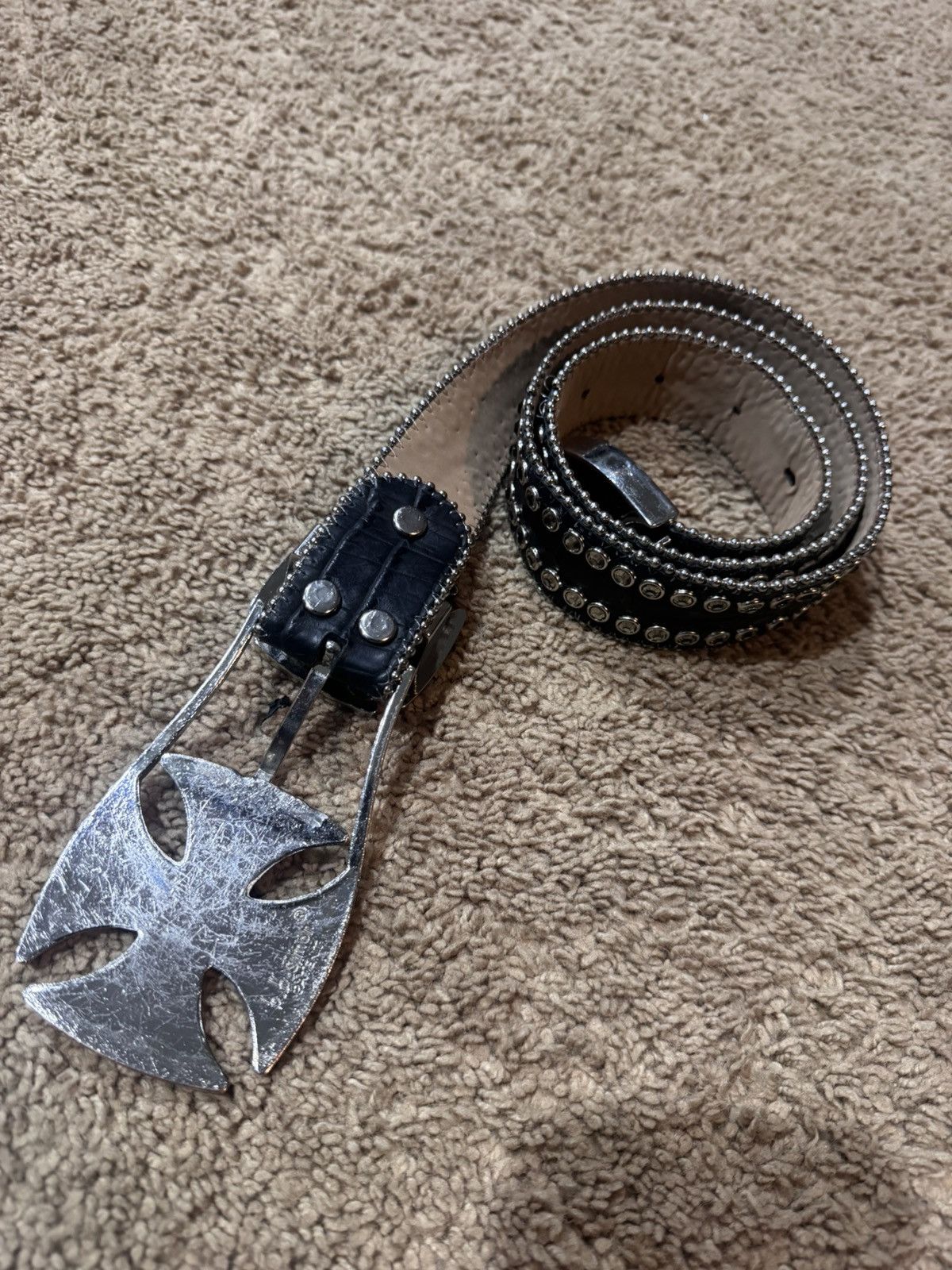 B.B. Simon B.B. Simon Studded Cross Belt Size 34 - 7 Thumbnail