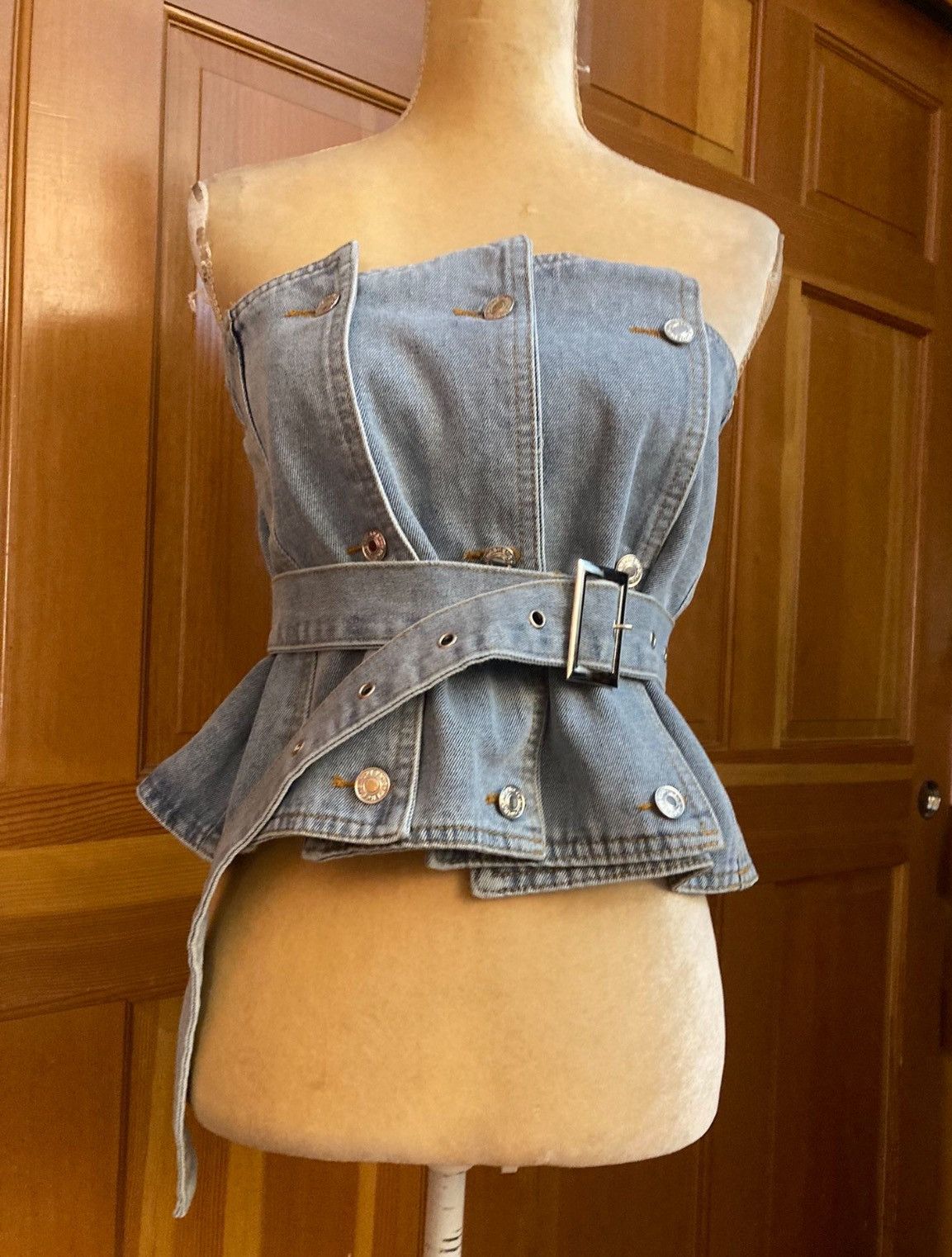 Designer × Other NWT, Lavishly Paris Luxury Double Breasted Denim Corset Size M / US 6-8 / IT 42-44 - 10 Thumbnail