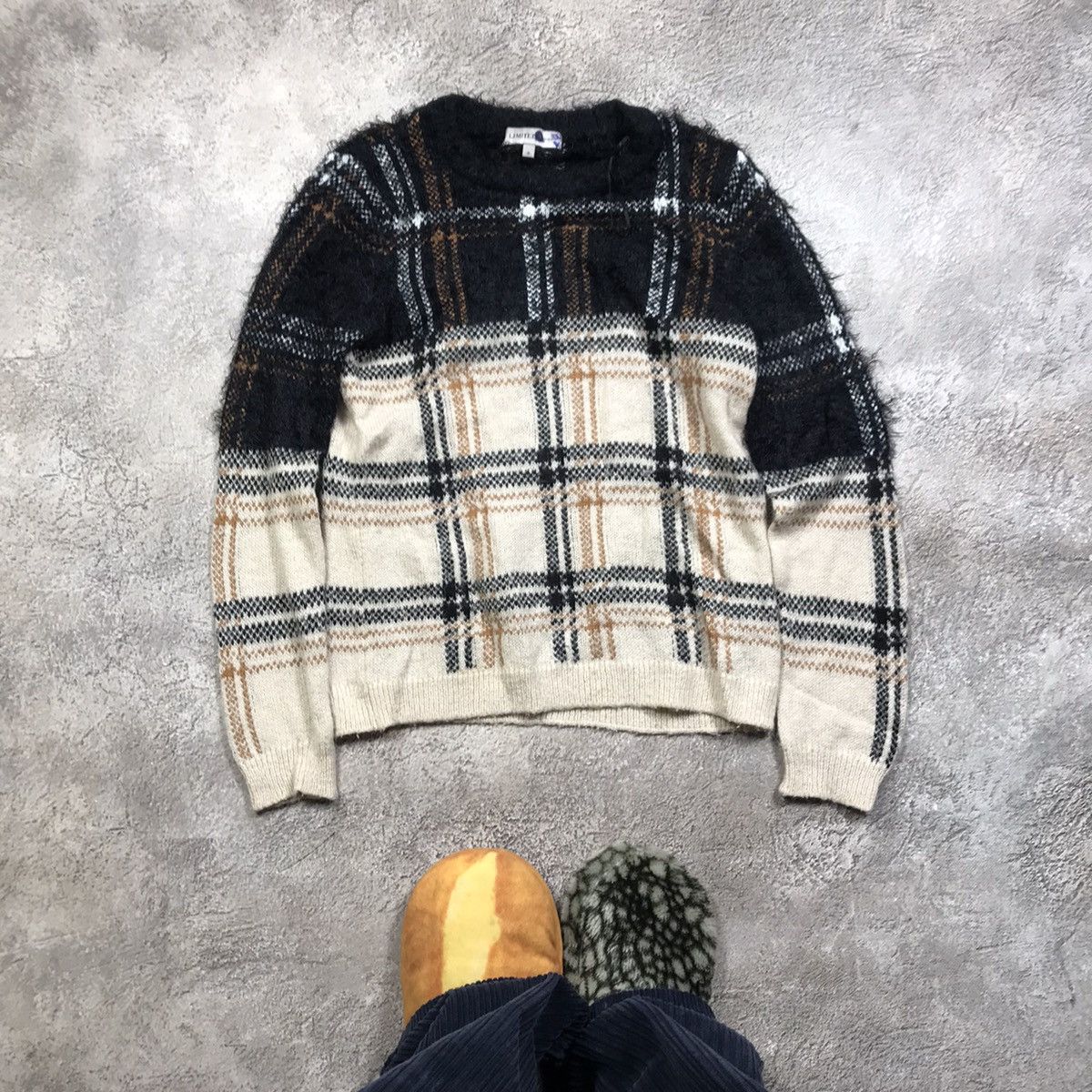 Vintage Vintage 90s Plaid Knit Sweater Oversized Preppy Grunge M Size M / US 6-8 / IT 42-44 - 1 Thumbnail