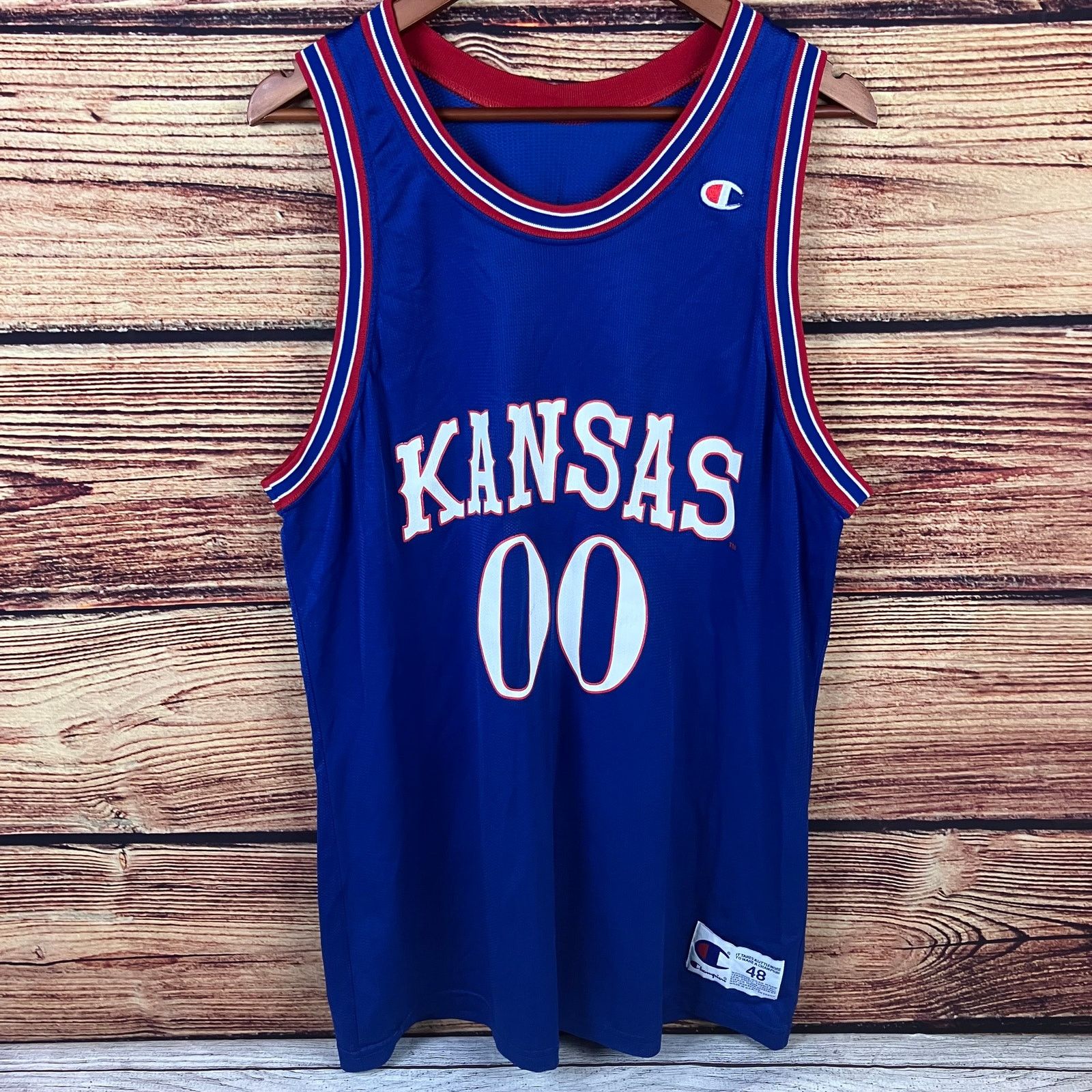 Champion × Vintage Vintage 1990s Champion University Of Kansas Jayhawks Jersey Size US L / EU 52-54 / 3 - 3 Thumbnail