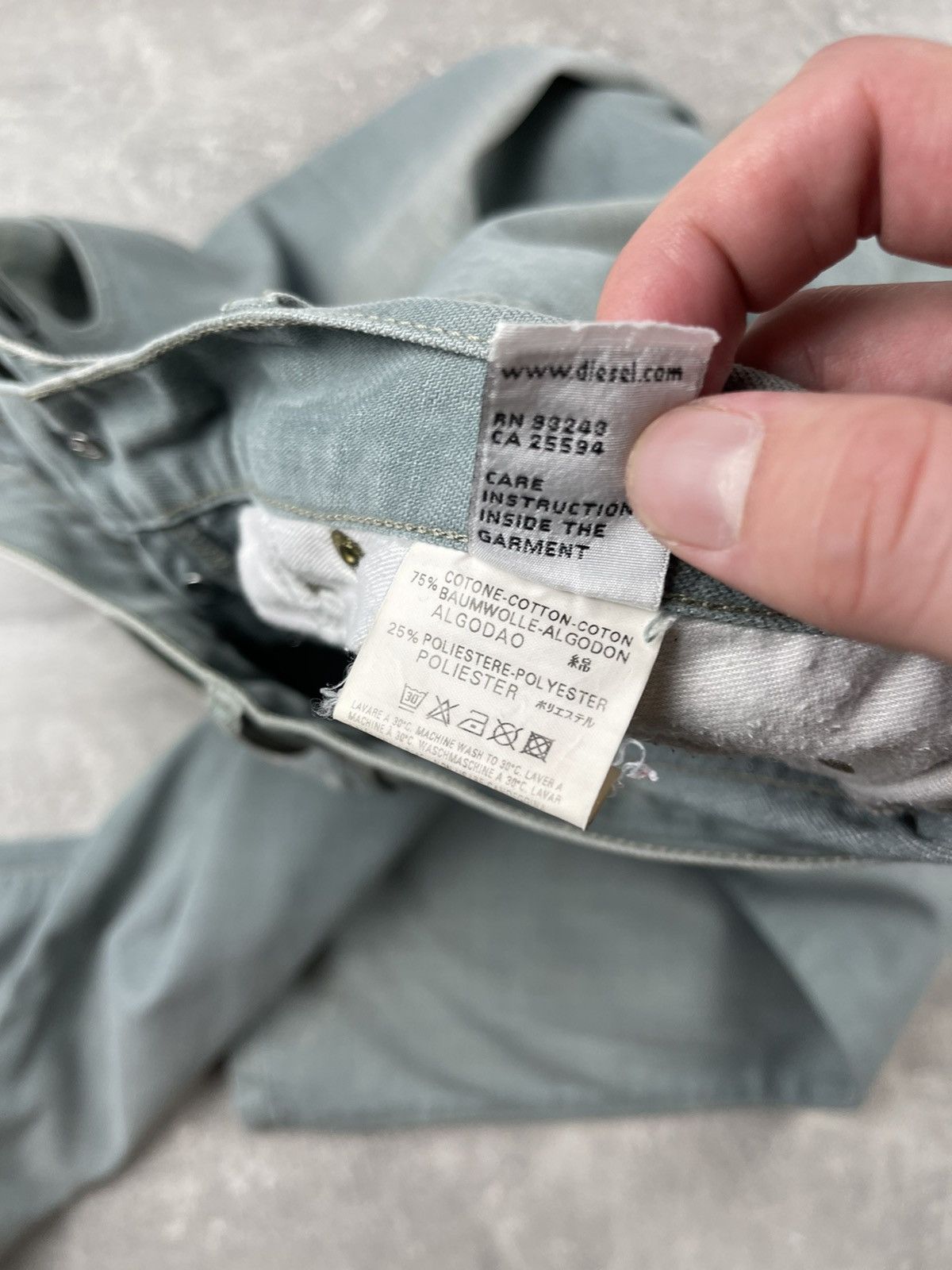 Diesel Diesel Industry Jeans – Faded Green Straight Fit Size US 33 - 12 Thumbnail