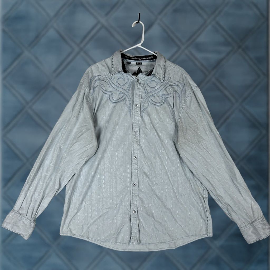 Roar Roar Button-Down Shirt Long Sleeve Men 2XL Embroidered Patterned Top Size US XXL / EU 58 / 5 - 1 Thumbnail