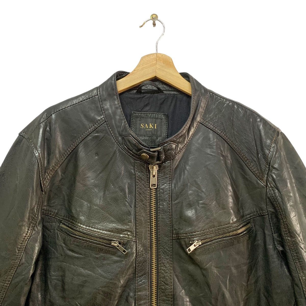 Genuine Leather Saki Sweden Motorcycles Leather Jacket Size US XL / EU 56 / 4 - 9 Thumbnail