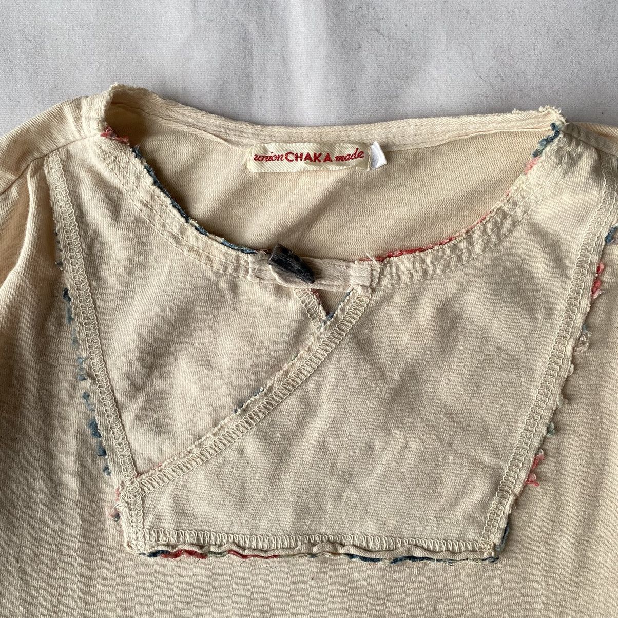 If Six Was Nine × Issey Miyake × Japanese Brand Basic Japanese Raw Asymmetrical Cut Issey Miyake Style Tees Size US L / EU 52-54 / 3 - 6 Thumbnail