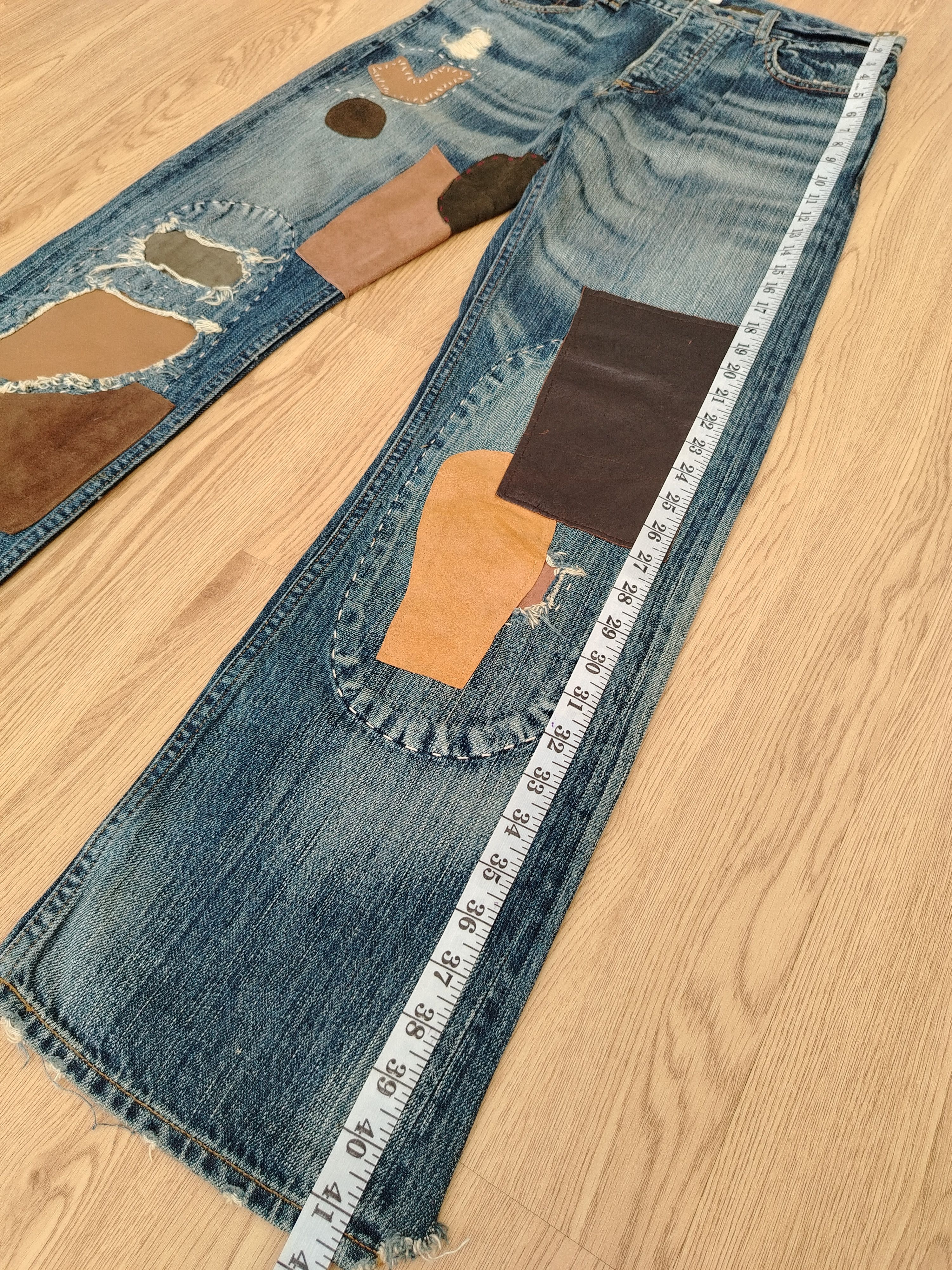 Vintage Sashiko Patchwork Jeans Bonds & Peace Size US 32 / EU 48 - 8 Thumbnail
