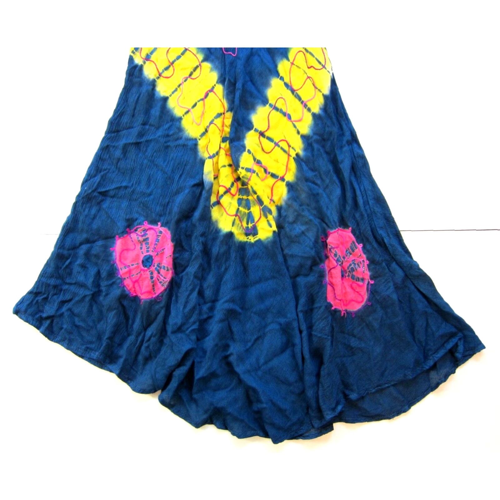 Sunflower VINTAGE Sunflower Rayon Blue Yellow Pink Tie Dye Tunic Tank Sun Dress Small Size S / US 4 / IT 40 - 4 Thumbnail
