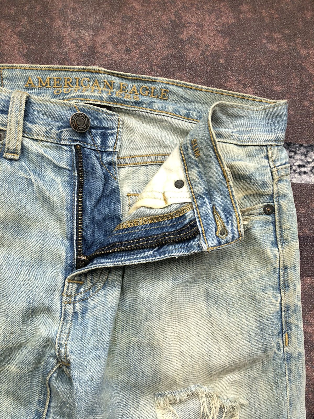 American Eagle Outfitters 💸LASTDROP💸 American Eagle Ripped Rusty Jeans Punk Style Size US 32 / EU 48 - 8 Thumbnail