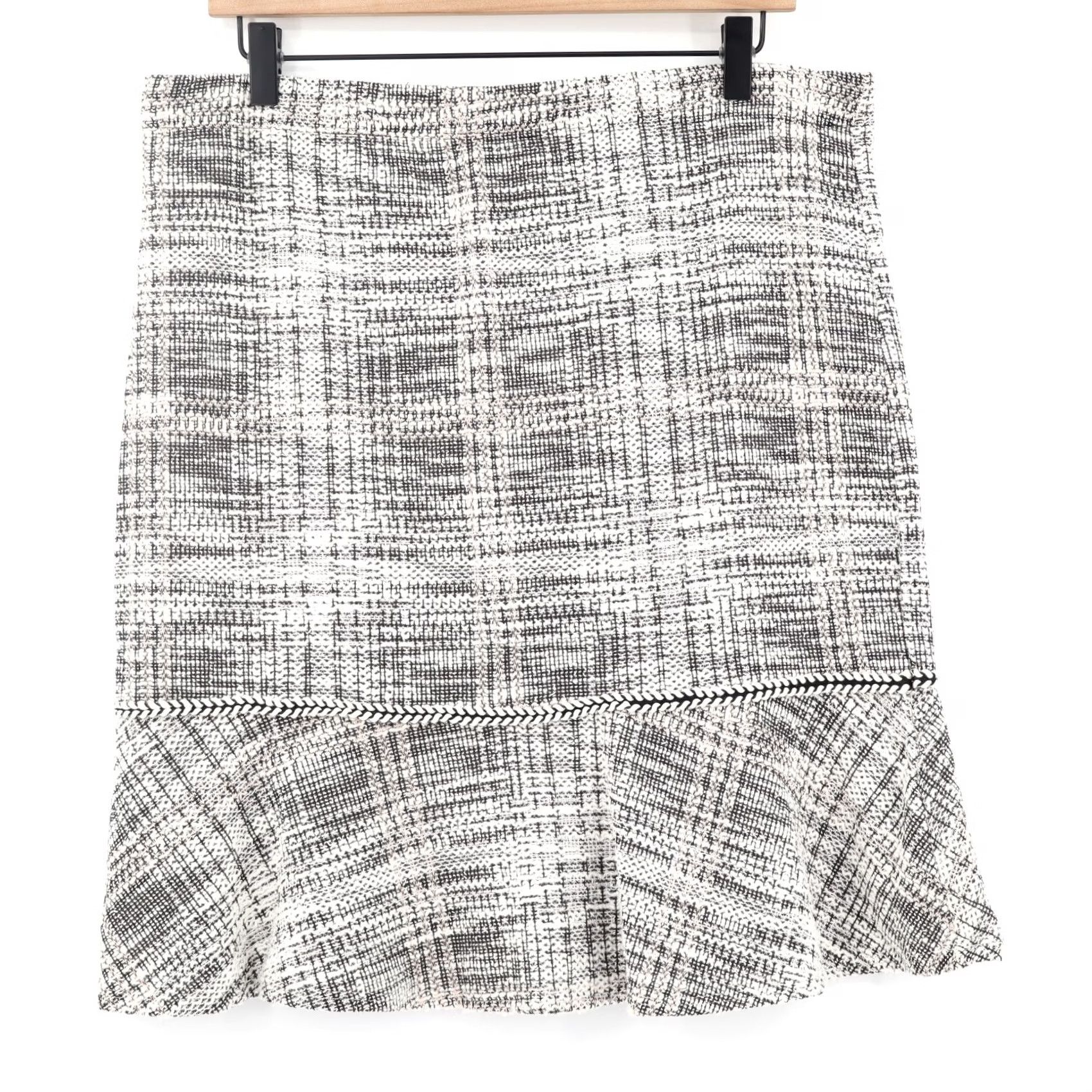 Vintage Max Studio Skirt Women Short Pencil Grey Tweed Elastic Waist XL NWT Career Office Preppy City Buttonless? (Note: Original title words only) Size 40" / US 18 - 2 Thumbnail