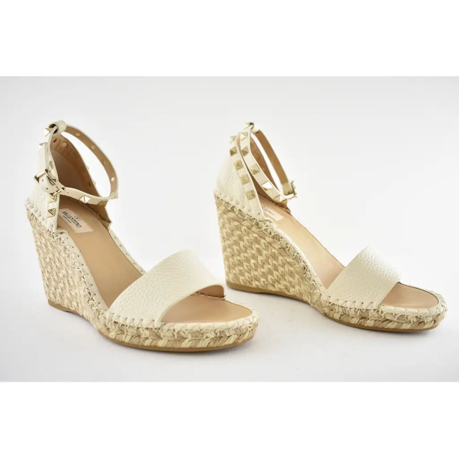 Valentino Rockstud Ankle Strap Platform Wedge Sandal Heel 41 Size US 11 / IT 41 - 4 Thumbnail